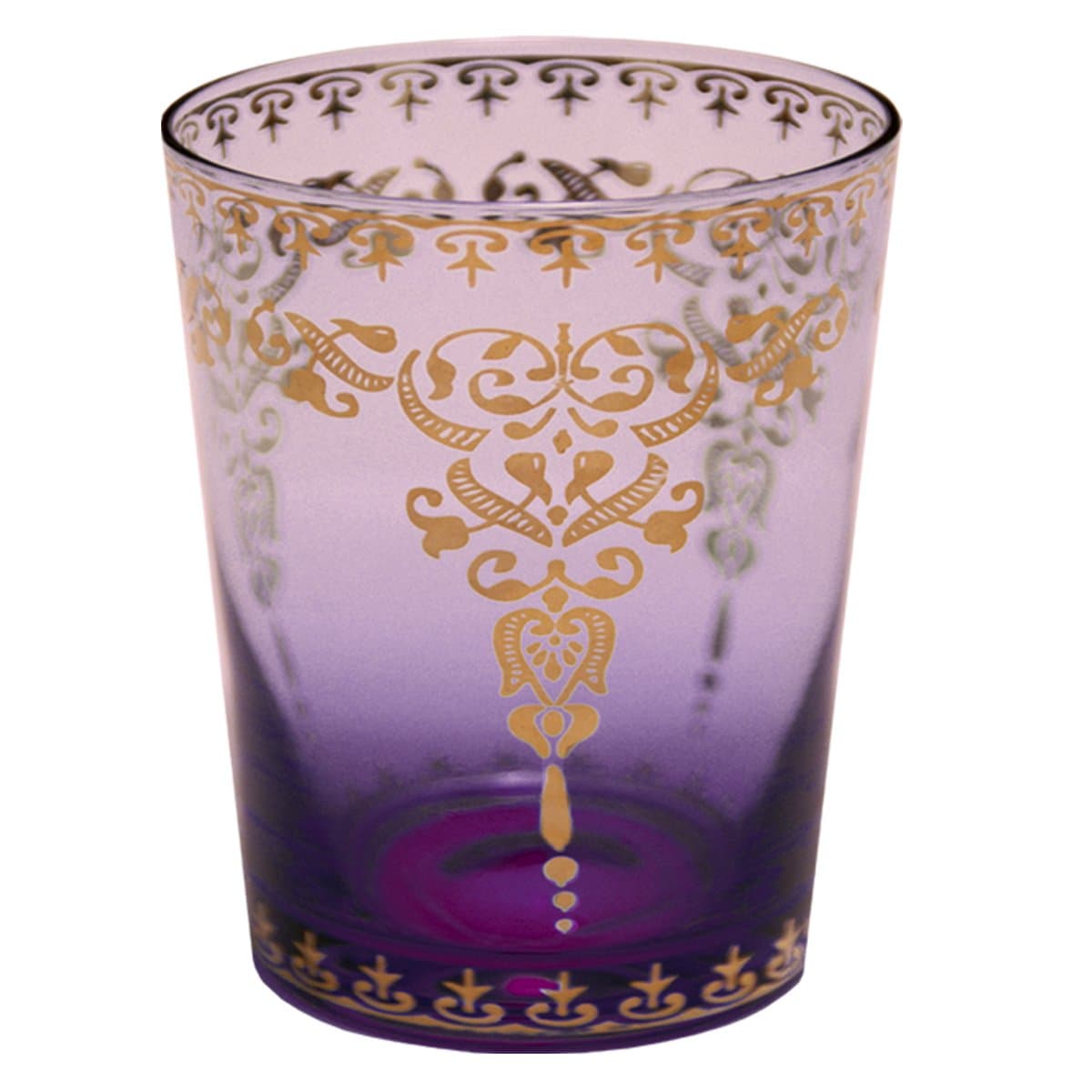 Moroccan Glasses- Small , 6.75 Ounce, Set of 4 - Purple