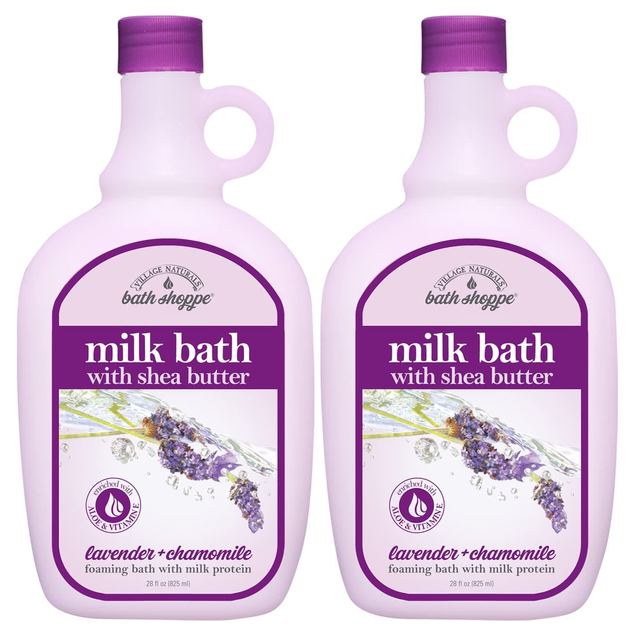 Village Naturals Bath Shoppe Nat. Milk Ultra-Moist Lavendr/Chamo 28 Ounce (828ml) (2 Pack)