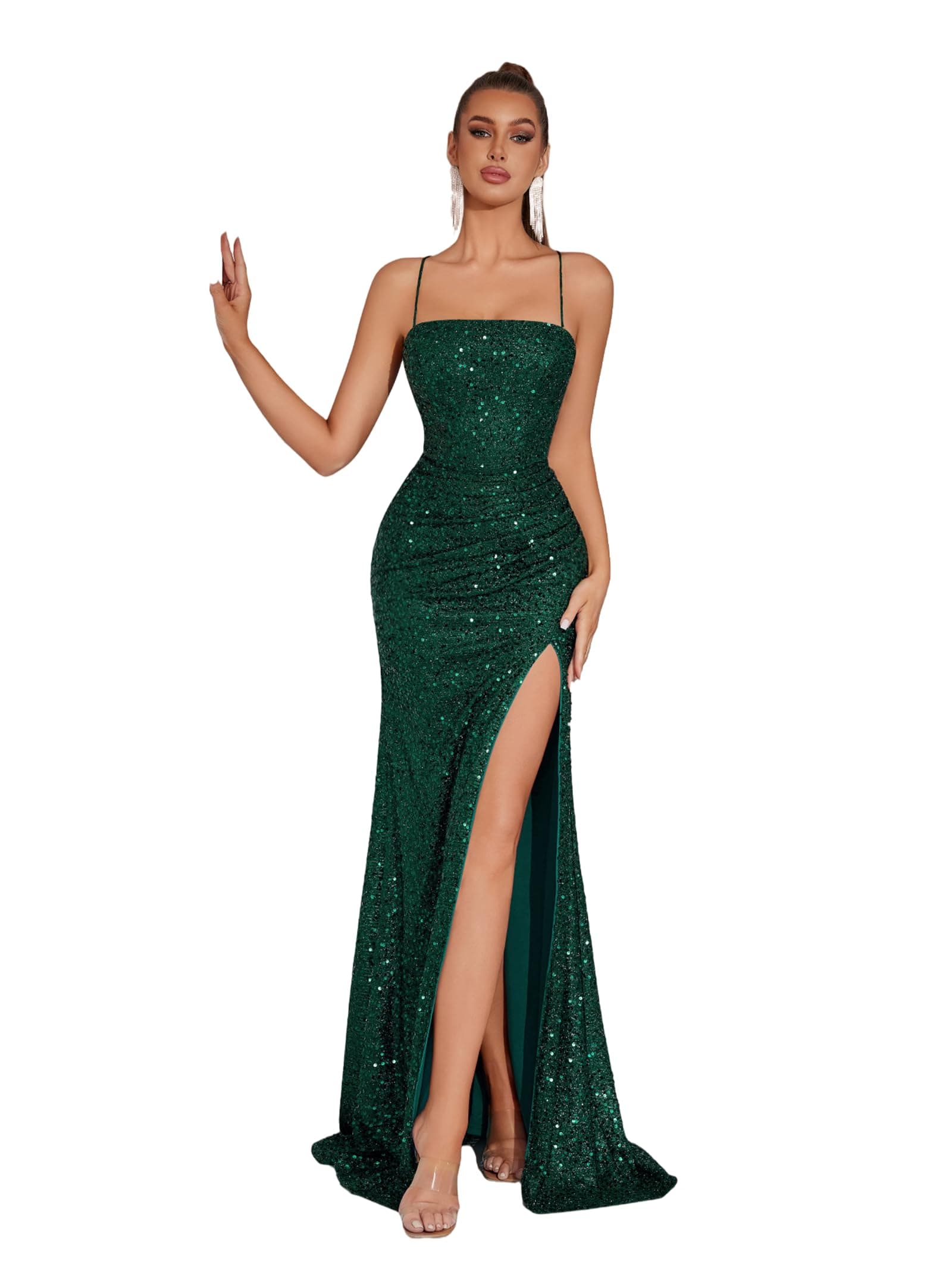 ADYCE Elegant Evening Dress Women Party Long Formal Dress Sequined Strap Ladies Gown Bodycon Floor Length Female Outfits