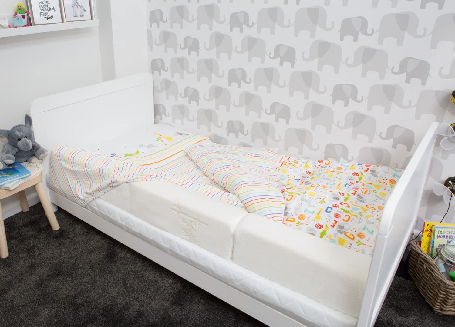 Acosy Bumpers UK - Transitional Bumper XL 140cm for Cot Beds - Now with Washable Bamboo Zip Cover