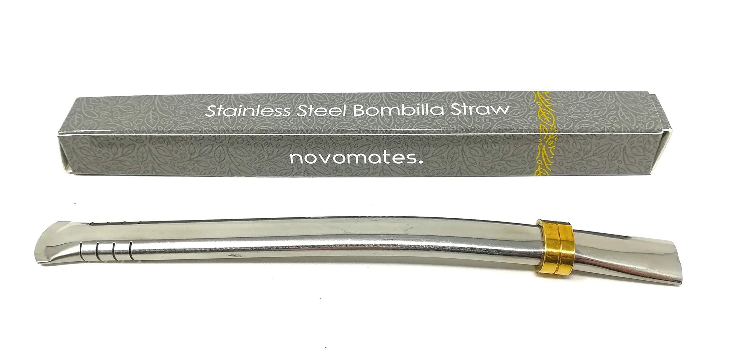 Novomates Easy Clean Yerba Mate Bombilla Straw Gourd Drinking Filter Straw Stirrer – Mate Straw Food-Grade Stainless Steel Straw - 6.2" (15.8cm) Long