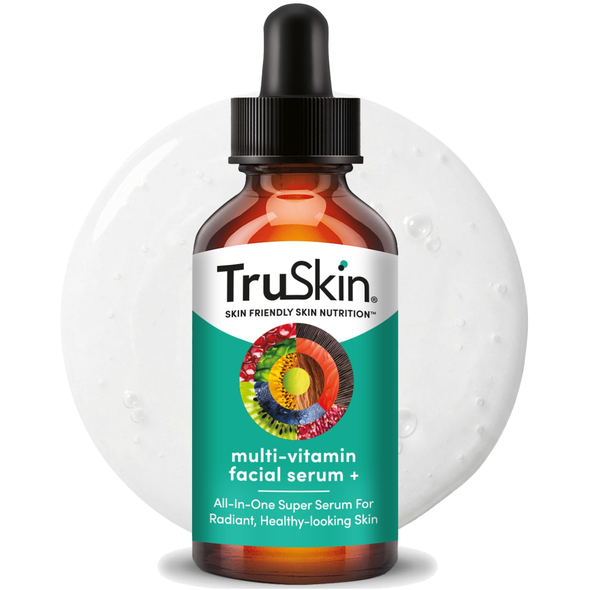 TruSkin Facial Serum with 11 Plant-Derived Vitamins & Minerals for Radiant, Healthy-Looking Skin – Powerful Antioxidants and Nourishing Vitamins for Skin Nutrition, 1 fl oz