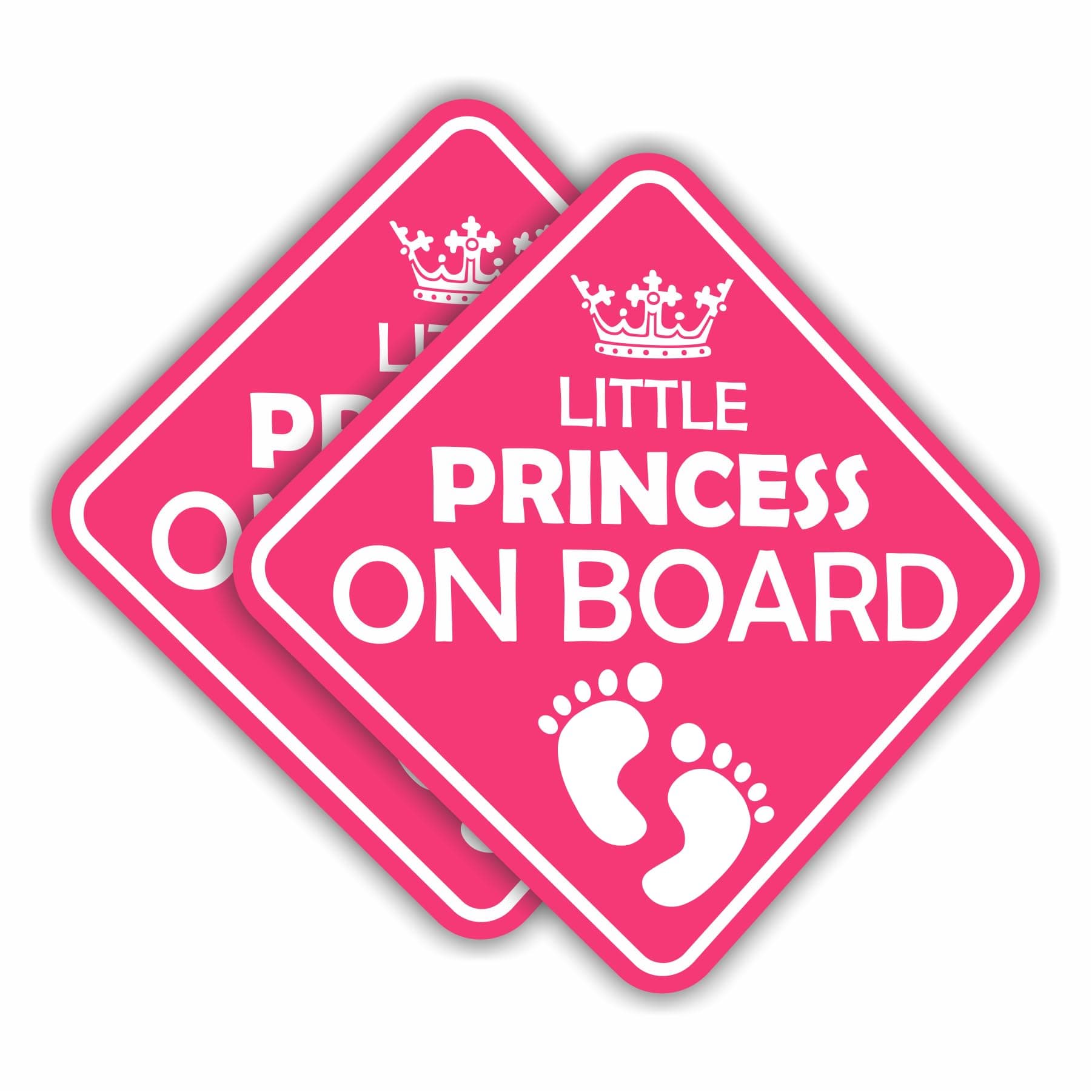(2 Pcs) Little Princess On Board Vinyl Decal Bumper Sticker Baby Girl Sticker Car Truck Van Window Sticker Self Adhesive Vinyl Car Sticker