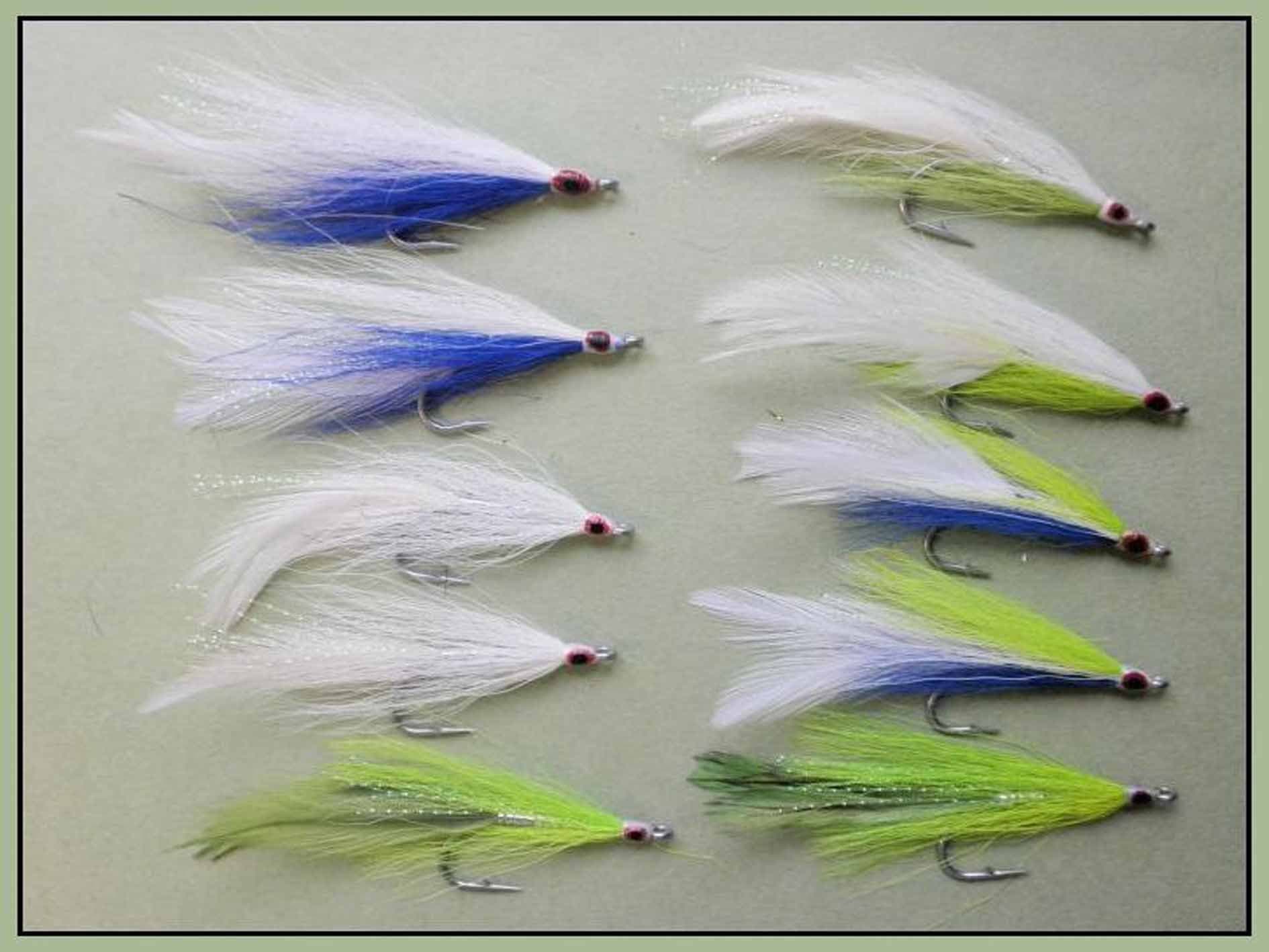 Bass Fishing Flies, 10 Pack of Mixed Deceivers, Size 2/0, Saltwater Fishing Fly