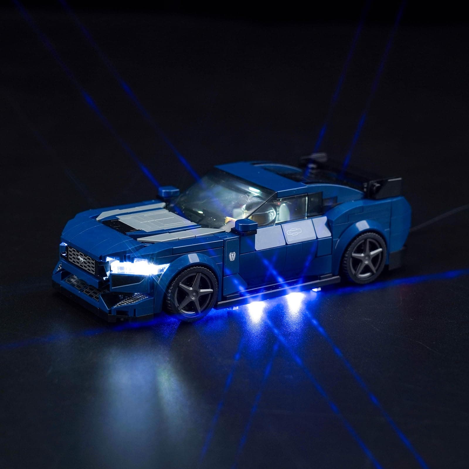 LED Lighting Only, Compatible with Lego Speed Champions Ford Mustang Dark Horse Sports Car; Creative Light kit Compatible with Lego Ford Mustang; Light up 76920-Not Come with Model