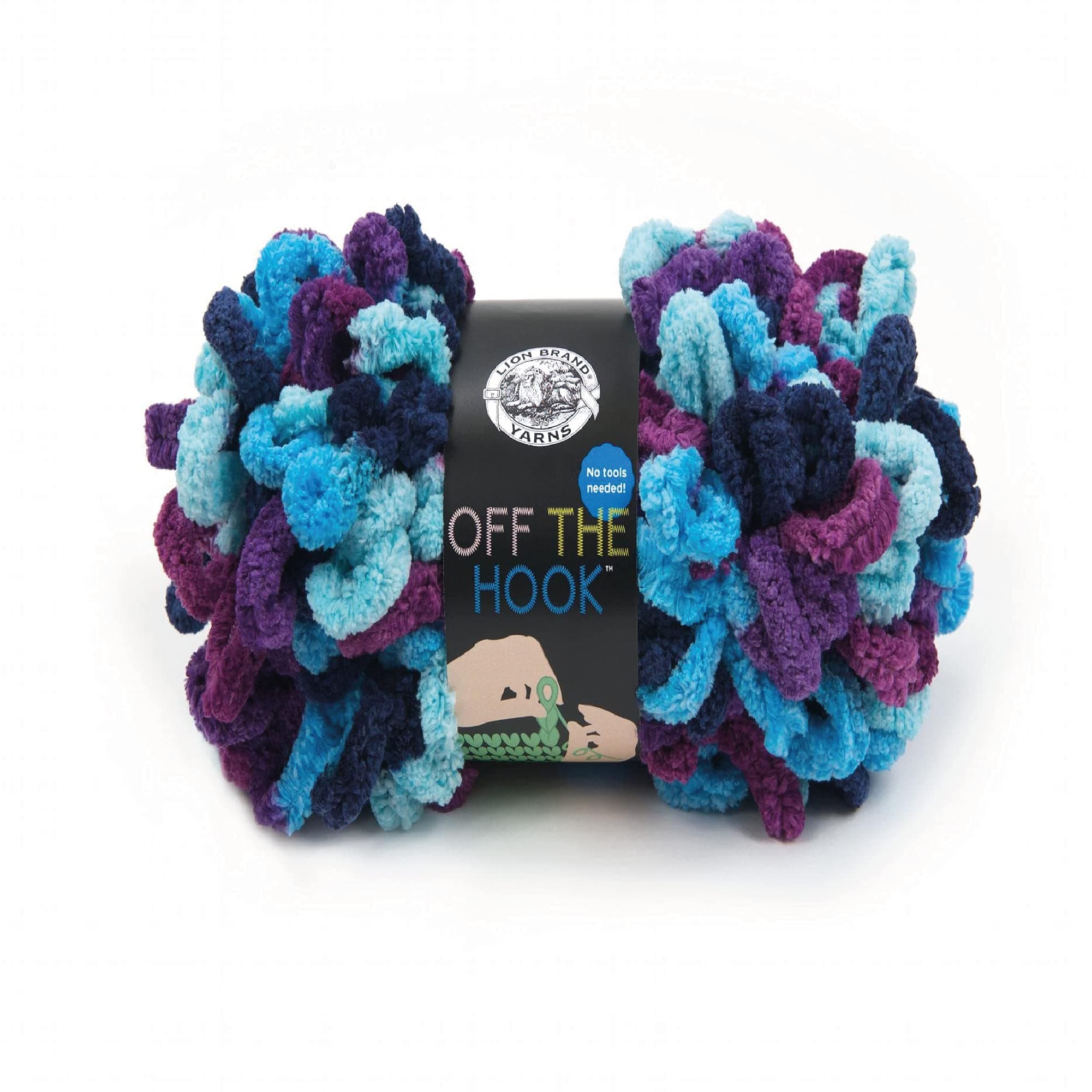 (1 Skein) Lion Brand Yarn Off the Hook Bulky No Needle Yarn, Hypnotic