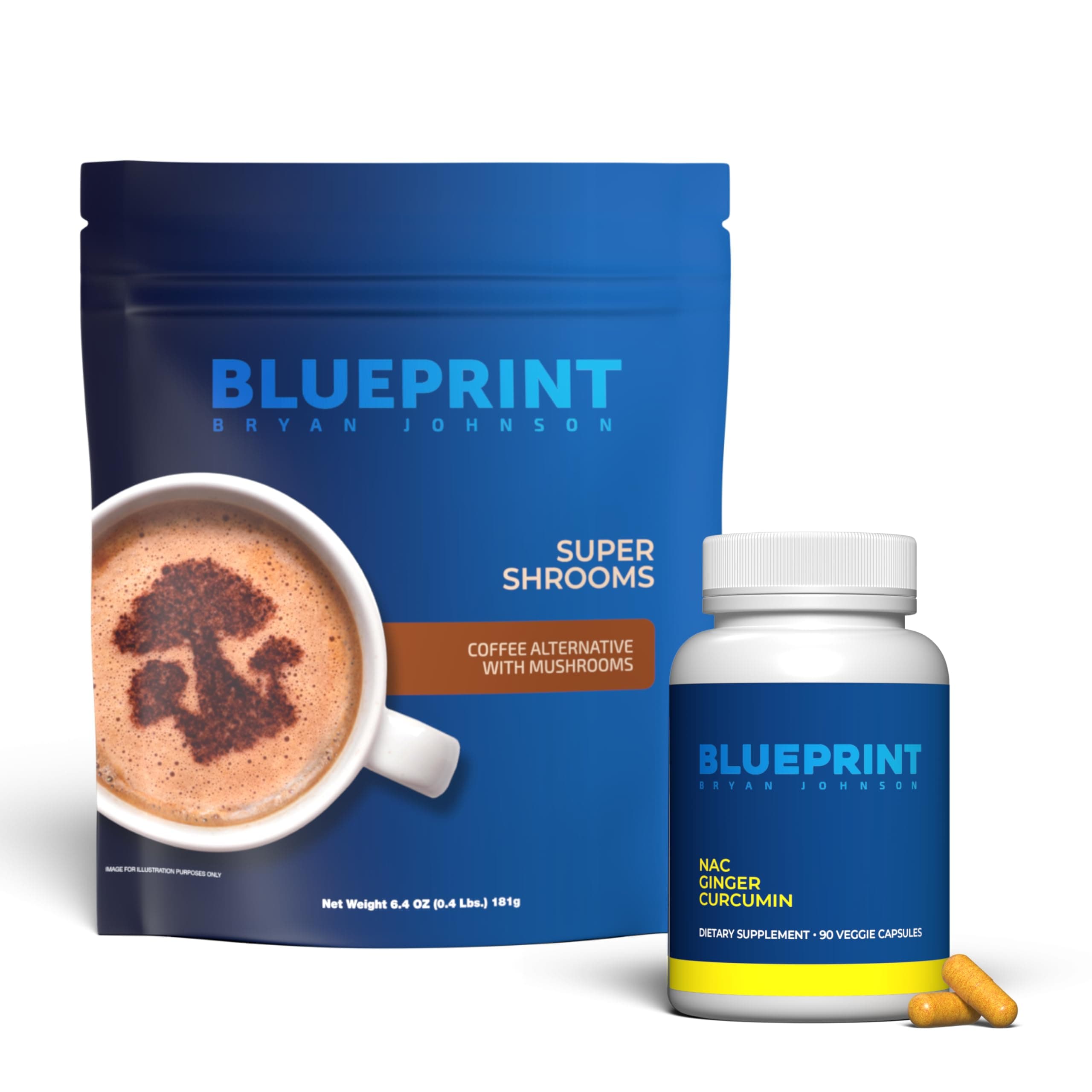 Recovery Stack Supplement Bundle NAC Ginger Curcumin Adaptogen Mushroom Blend; Enhanced Recovery, Focus, Resilience, Reach Peak Performance