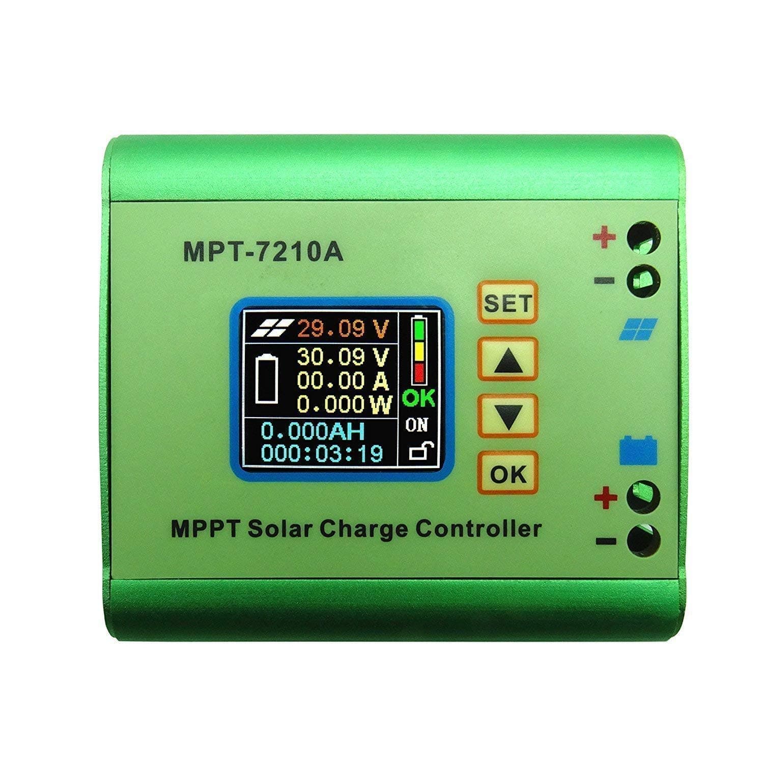 10A Solar Charge Controller Battery Solar Panel MPPT with LCD Display for 24/36/48/60/72 V Battery MPPT 7210A