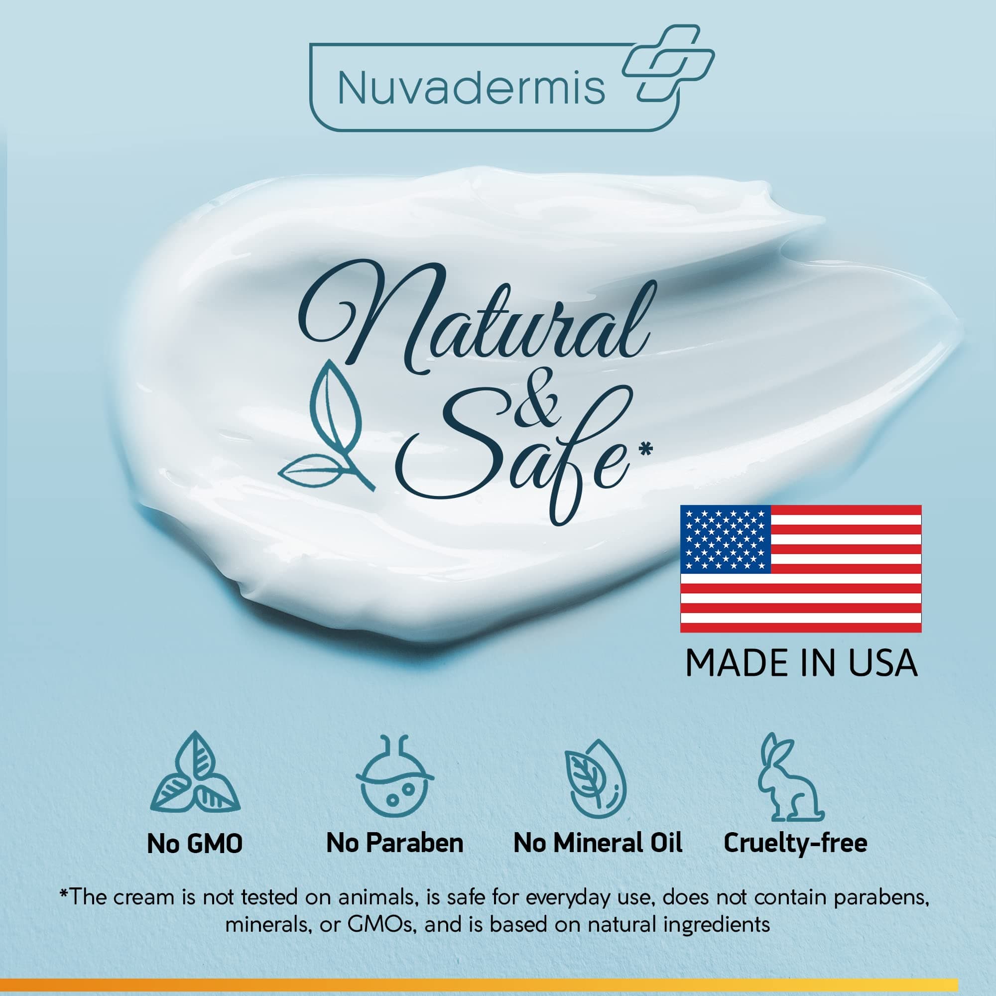 NUVADERMIS Hibiscus and Honey Firming Cream - Skin Tightening Cream - Reduces Fine Lines - Lifts and Moisturizes Skin with Natural Collagen and DMAE - Made in USA, 1.7 oz Jar