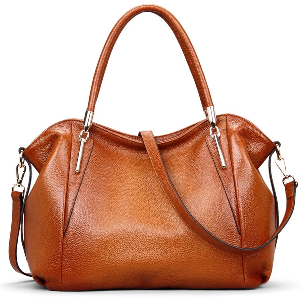 Vatan Women's Vintage Genuine Leather Handbag Daily Work Tote Shoulder Bag Large Capacity