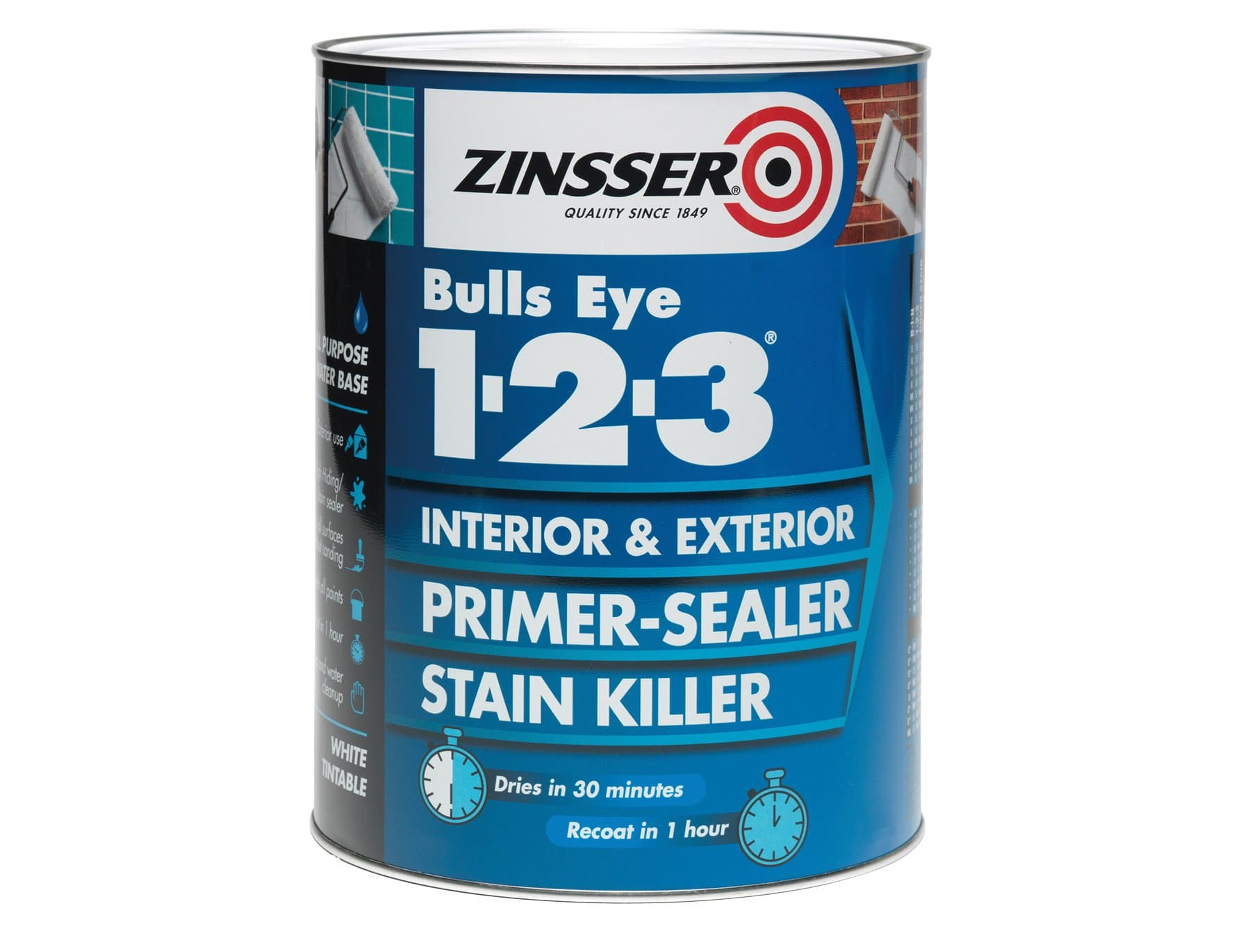 ZINBE12325L 2.5 Litre 123 Bulls Eye Primer/Sealer Paint
