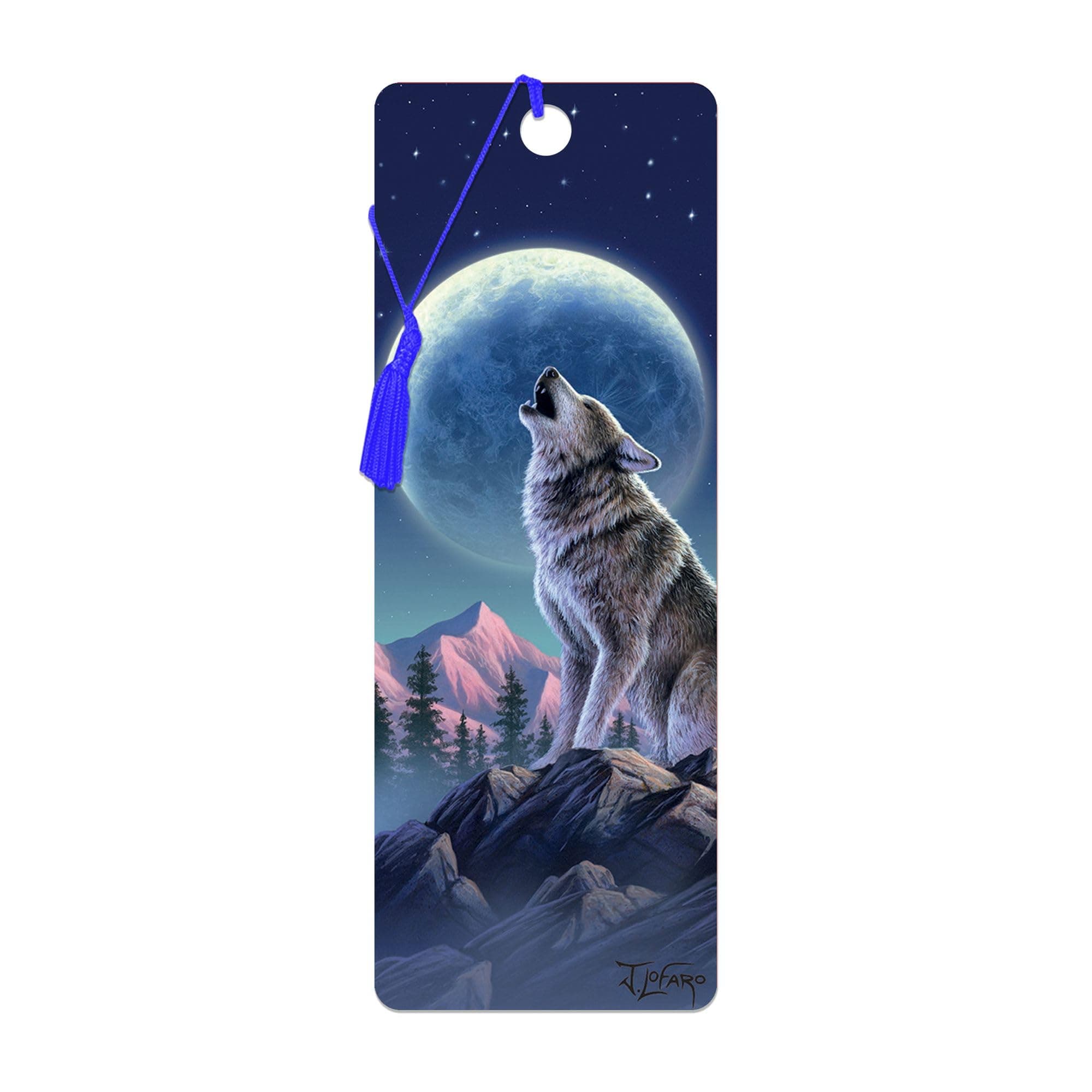 3D LiveLife Bookmark - Moonlight Sonata from Deluxebase. A Wolf Bookmark with lenticular 3D Artwork Licensed from Renowned Artist Jerry LoFaro