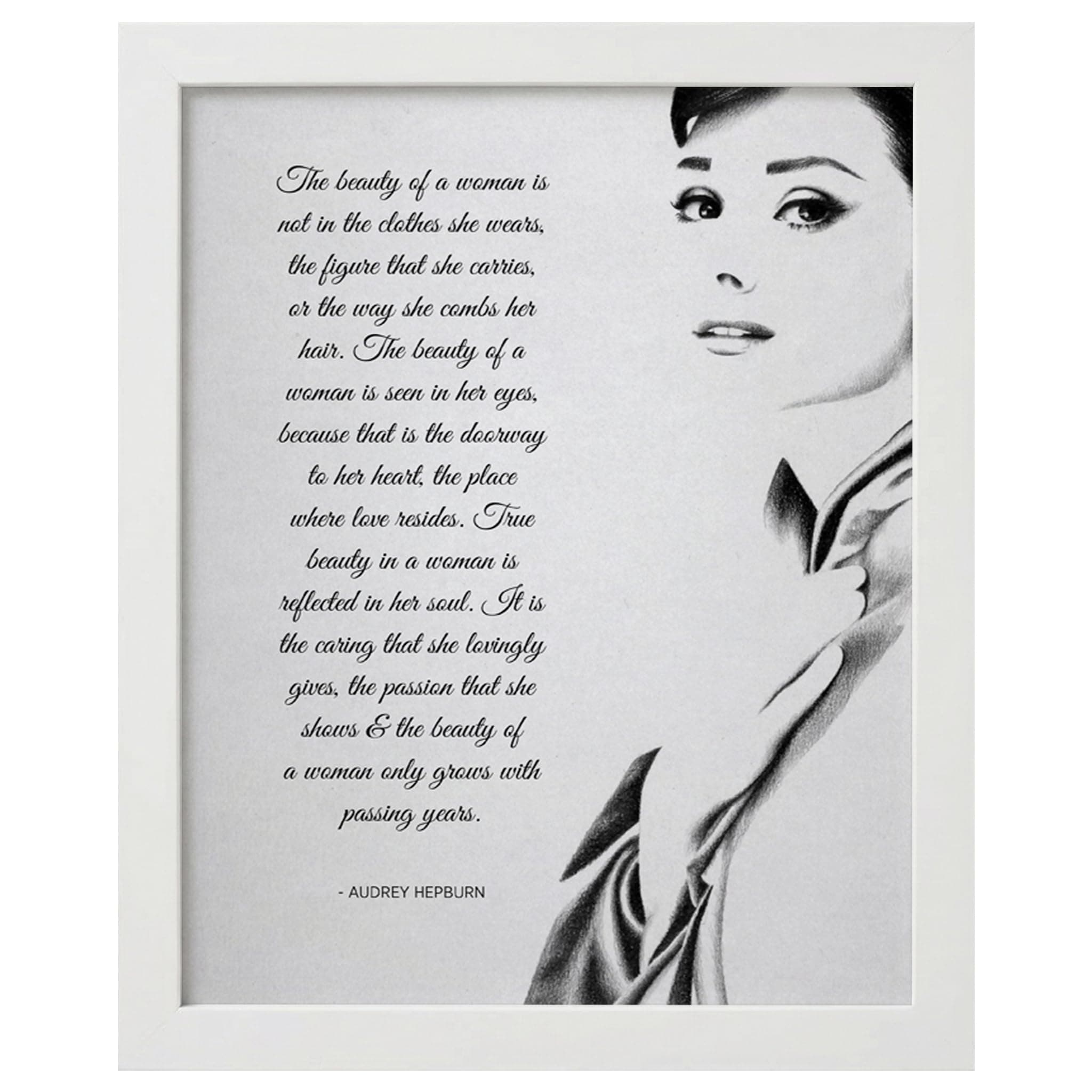 The Beauty of a Woman Wall Art Print – 8x10 Unframed Inspirational Quote Poster – Elegant Feminine Home Décor for Bedroom, Office, or Living Room – Meaningful Gift for Women, Mom, or Friend
