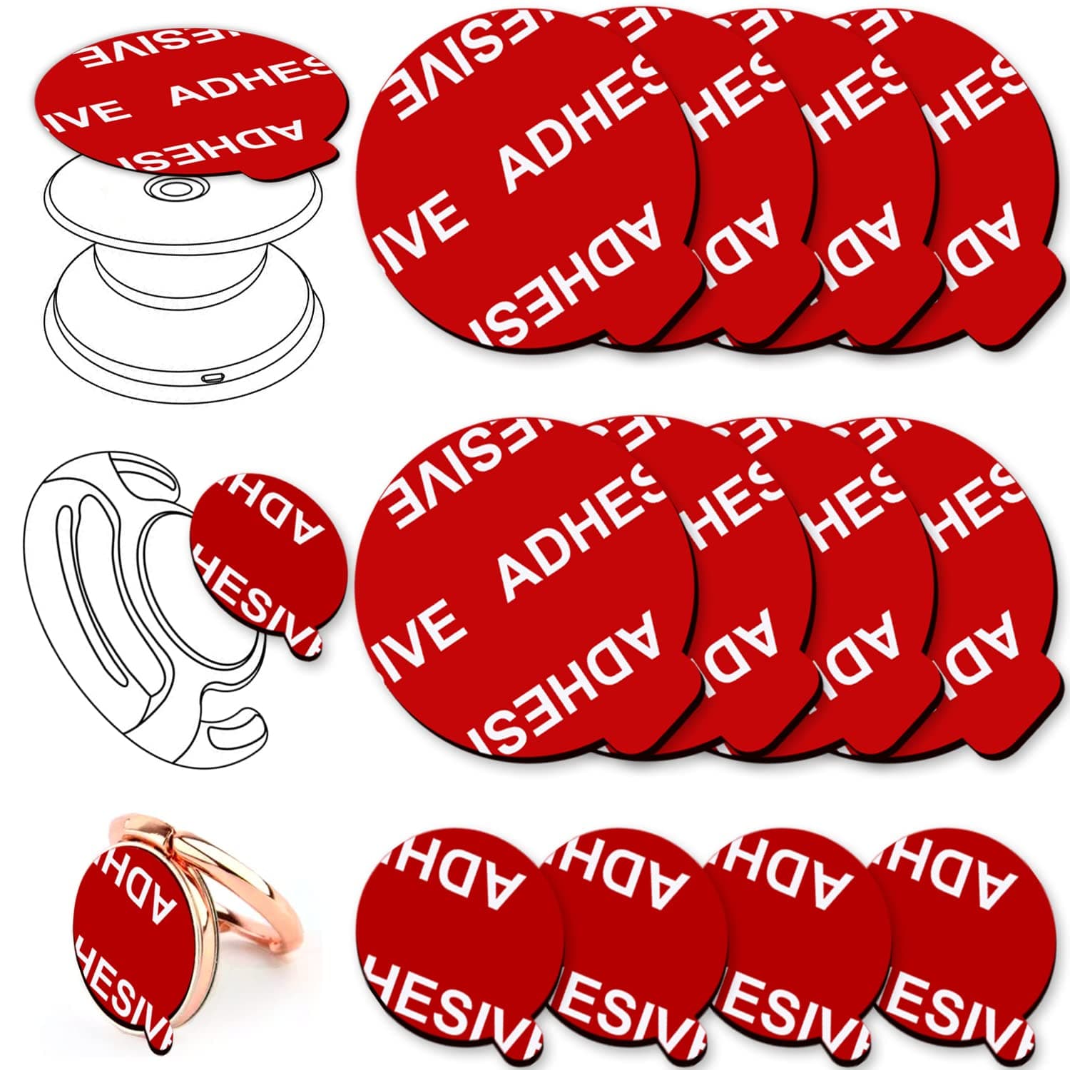 socket car mount sticky adhesive