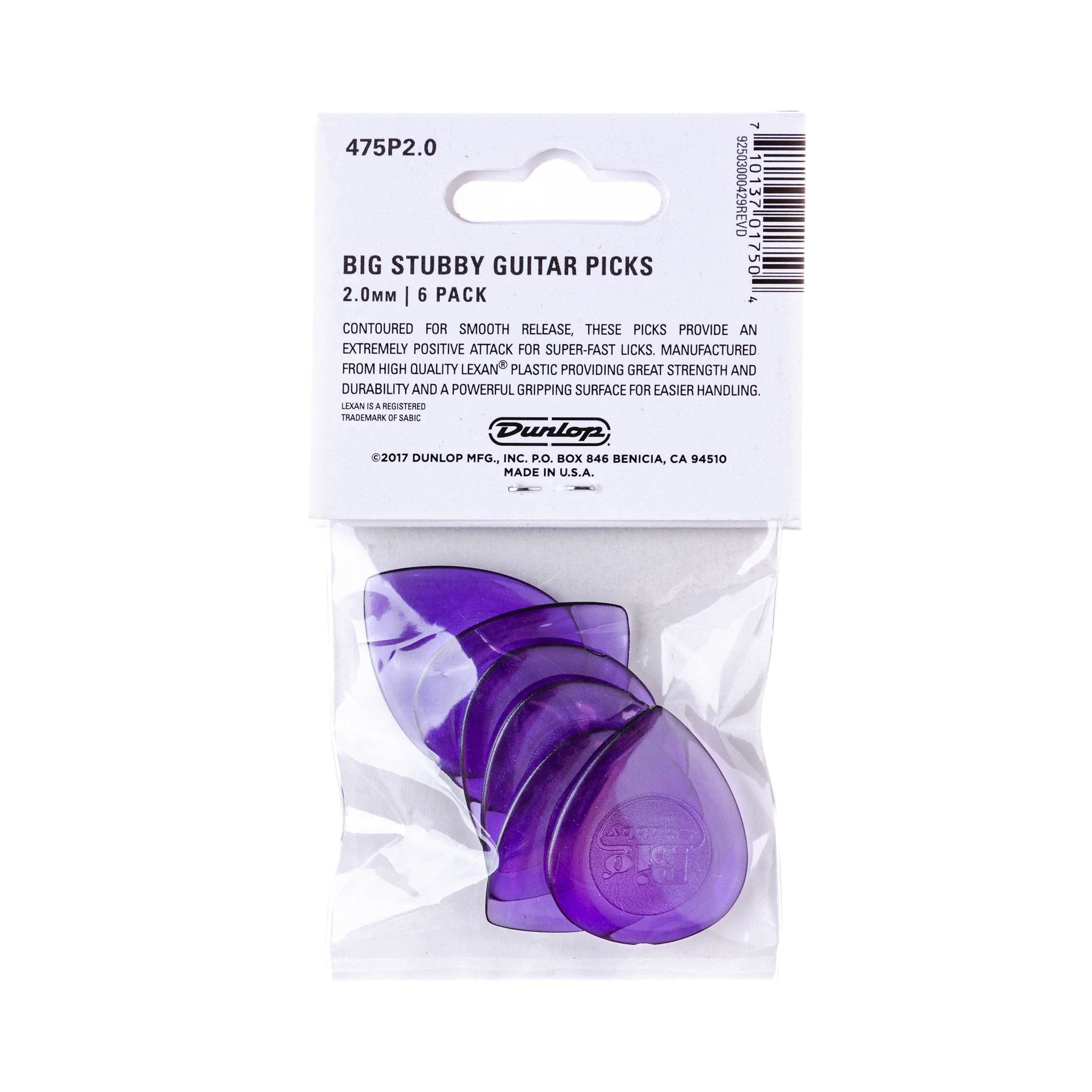 Jim Dunlop 475P2.0 Big Stubby Player Pack (Pack of 6)