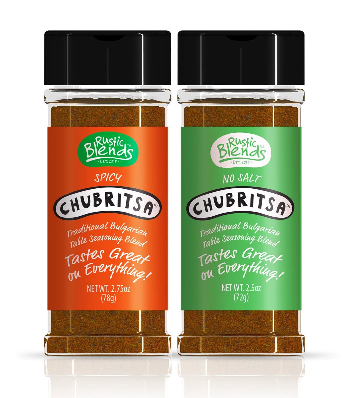 Chubritsa - Table Seasoning Blend (Spicy + No Salt, 2 Bottles)