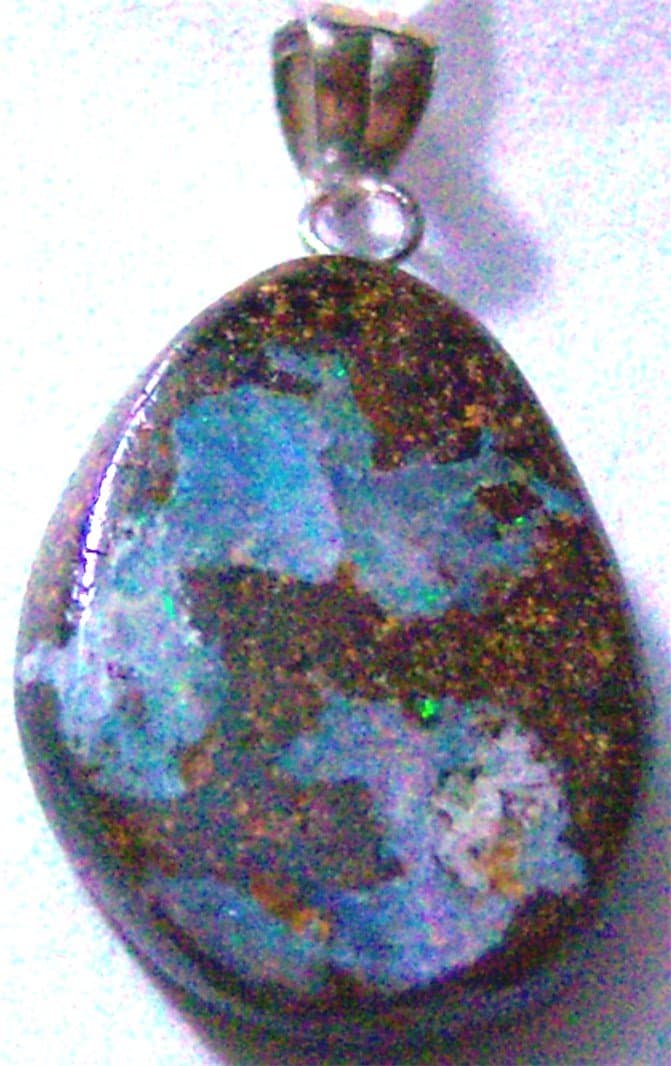 Gorgeous 27mm Freeform Oval Natural Australian Boulder Opal Pendant - ss bale