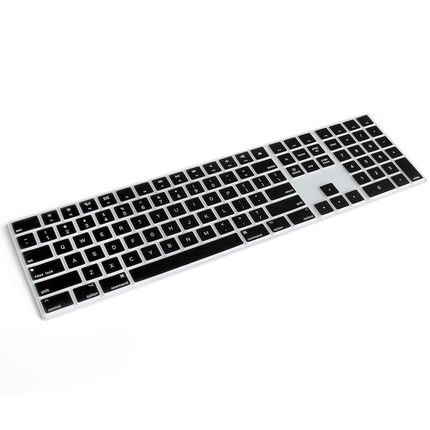 Masino Silicone Keyboard Cover Ultra Thin Keyboard Skin for Apple Magic Keyboard with Numeric Keypad A1843 MQ052LL/A Released in 2017 (US English Layout) - Black