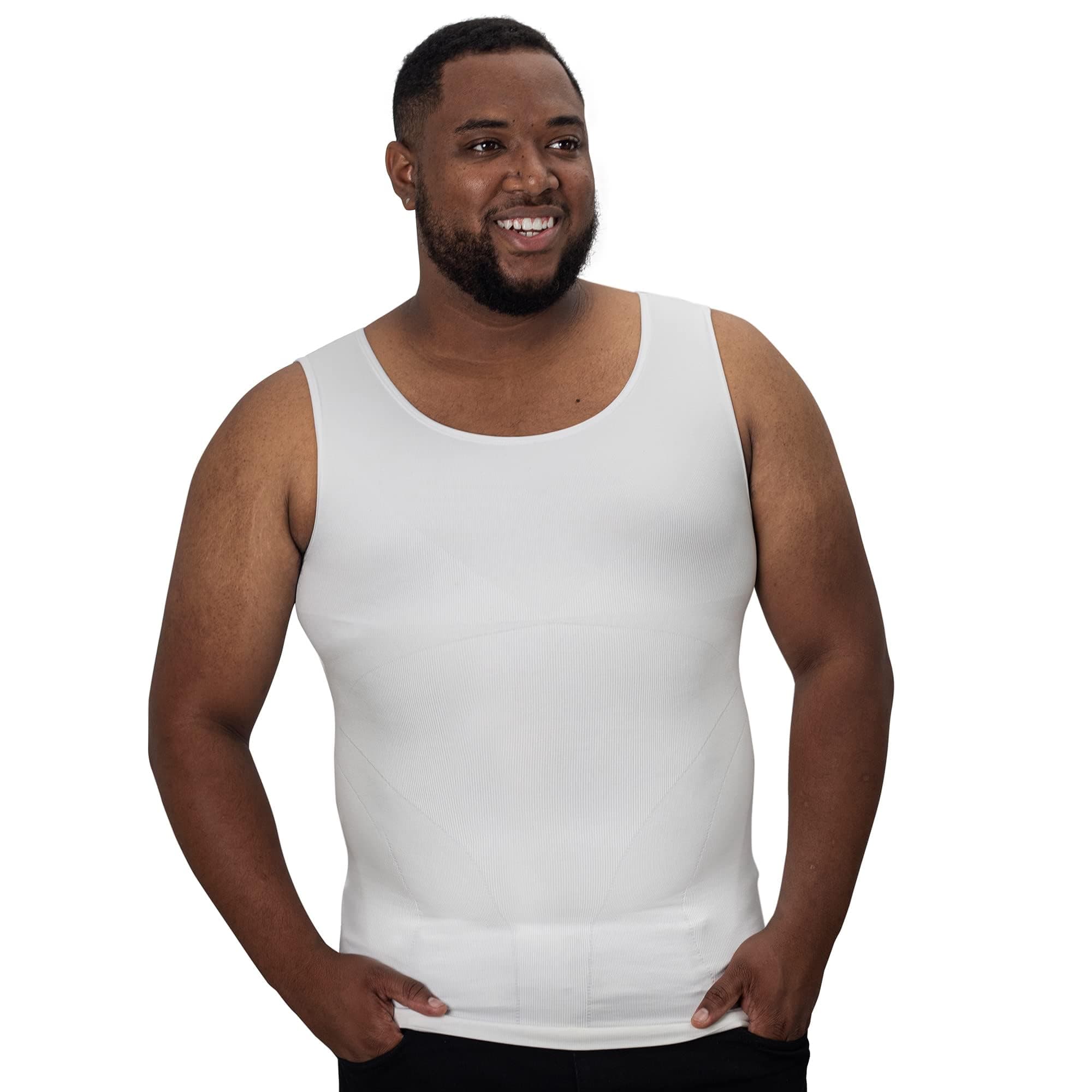 Gynecomastia Compression Shirts for Men - Sleeveless Slimming Undershirts Tummy Control and Body Shaper Tank Top