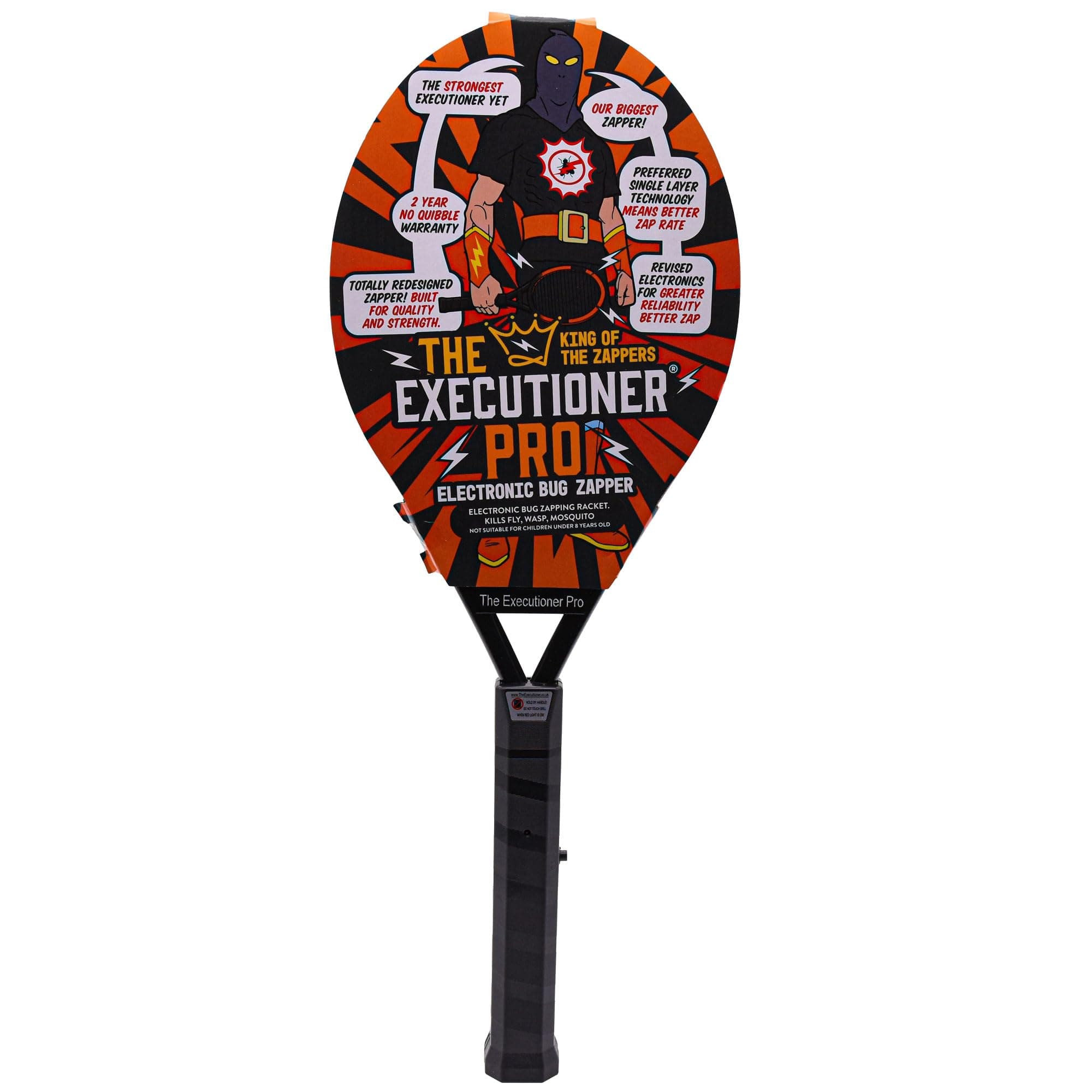 The Executioner Pro Fly Zapper Mosquito, Wasp, Bug, Insect Killer Swatter Electric Fly Zapper Racket Single Layer for Efficient Zapping Indoor Outdoor