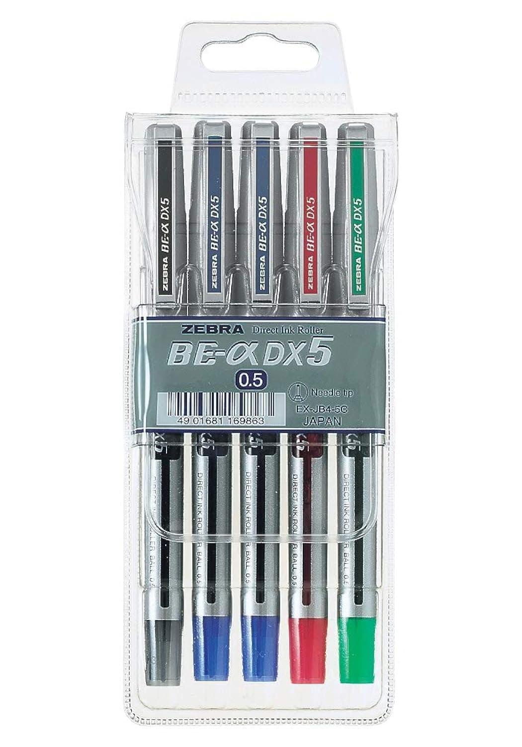 Zebra DX5 0.5 Liquid Ink Rollerball Pen Set - 5 Color Value Pack