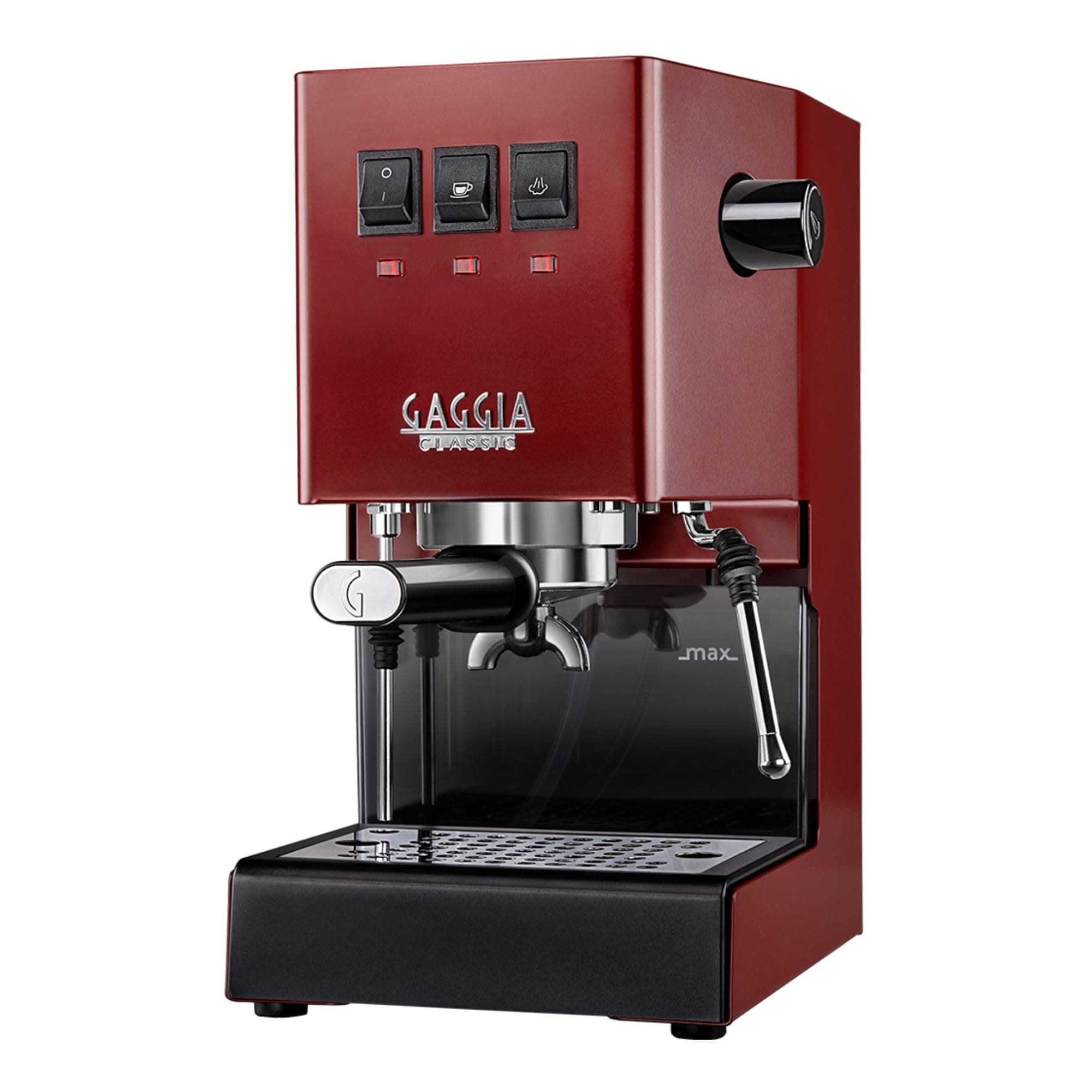 Classic E24 Evo Pro Manual Espresso Coffee Machine Maker with Brass Boiler & Solenoid Valve - Cherry Red
