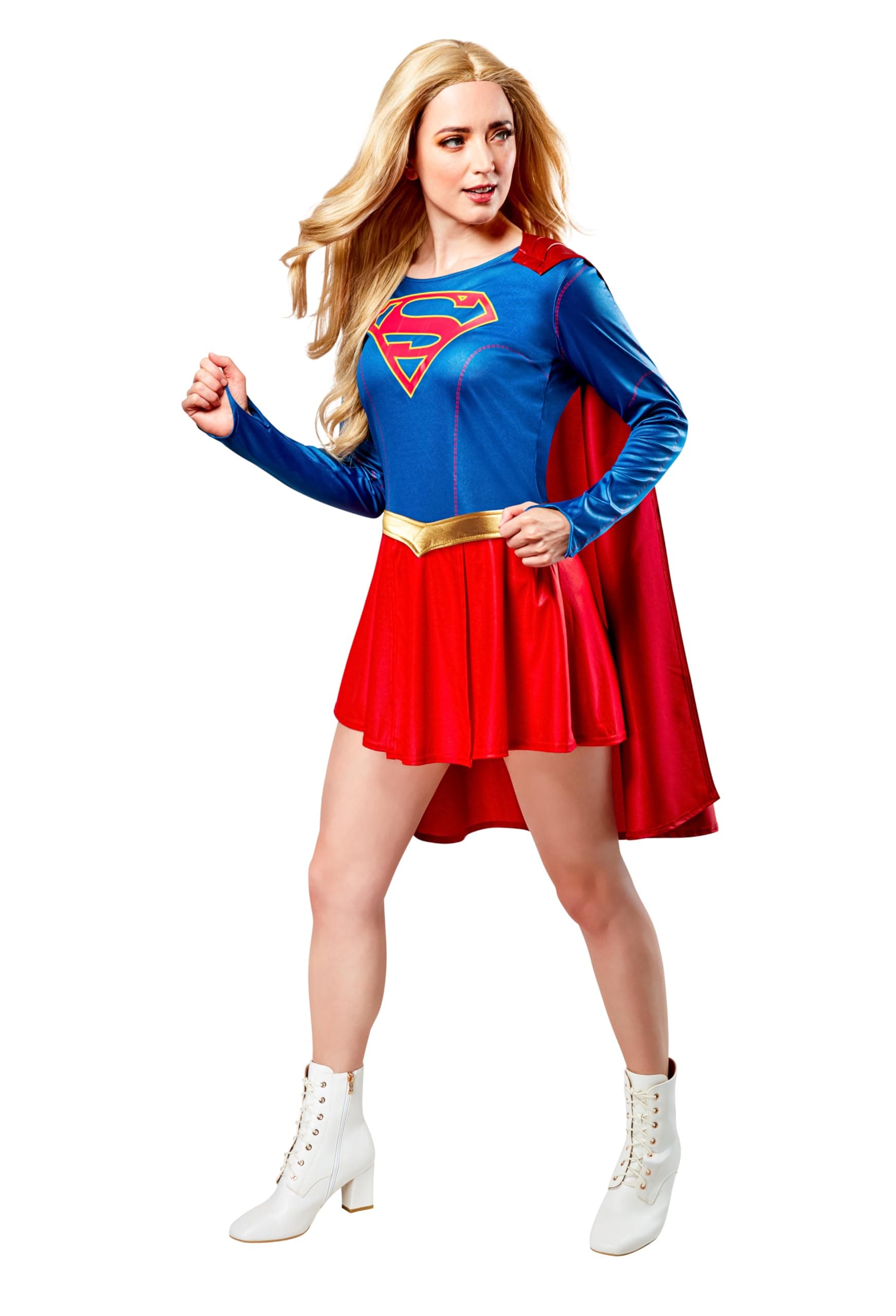 DC Superheroes Supergirl TV Series: Supergirl Costume Dress for Adults, Women's Small