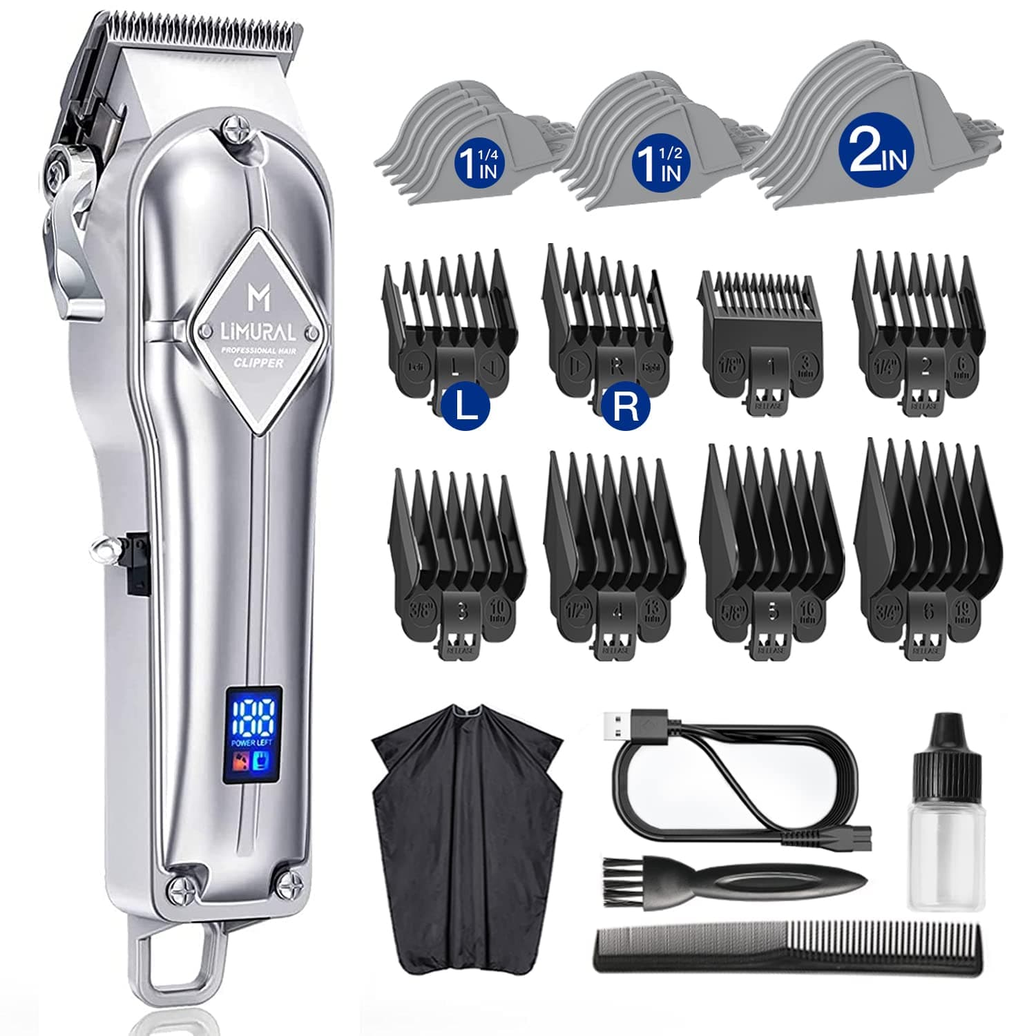 Limural Hair Clippers for Men/Kids/Baby Professional Cordless Hair Clippers Beard Trimmer Mens Clipper Set Rechargeable for Family Cordless & Corded Grooming Kit