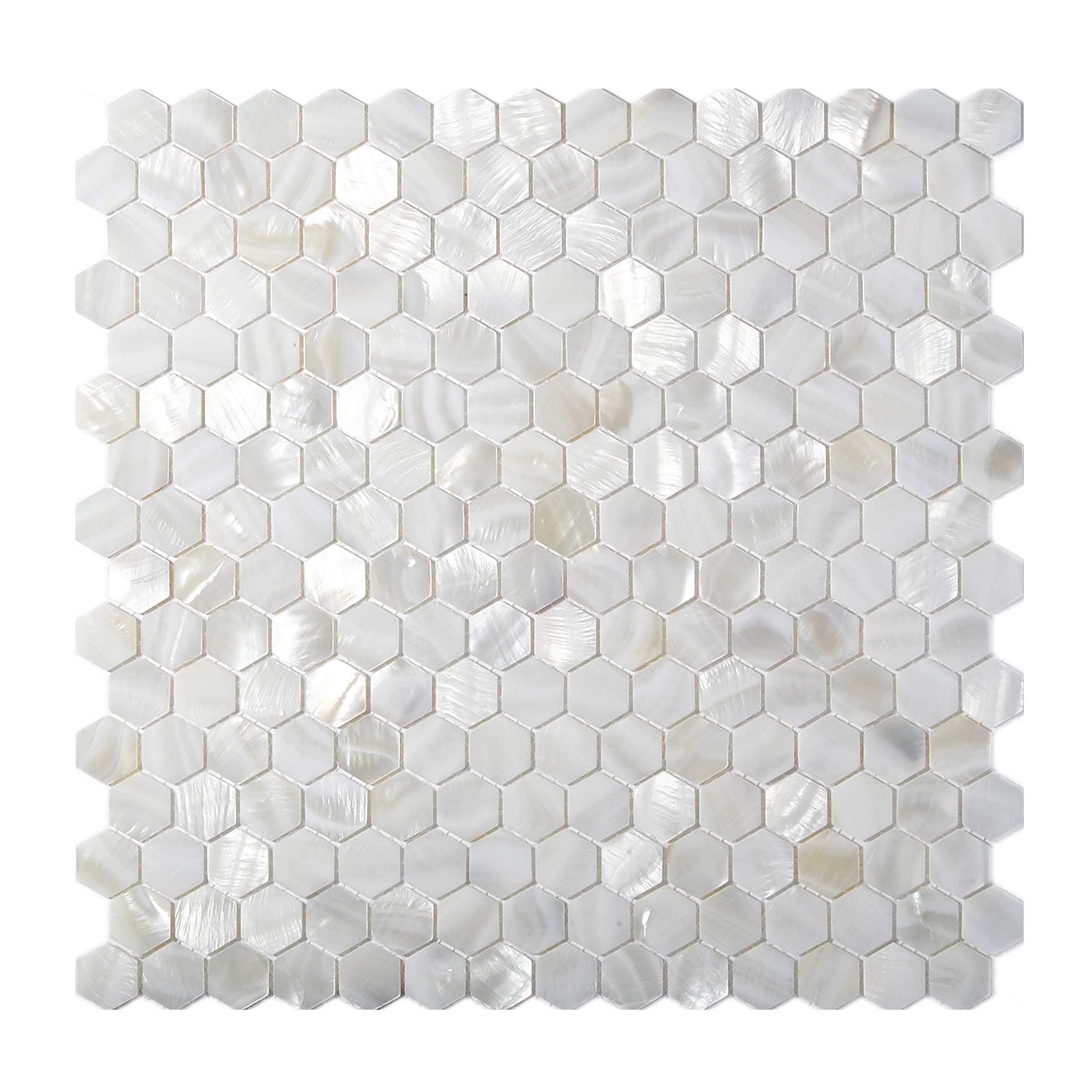 TST Mother of Pearl Tiles White Hexagon Shinning Wall Deco Backsplash Shell Tile MOP04 (11 Square Feet)