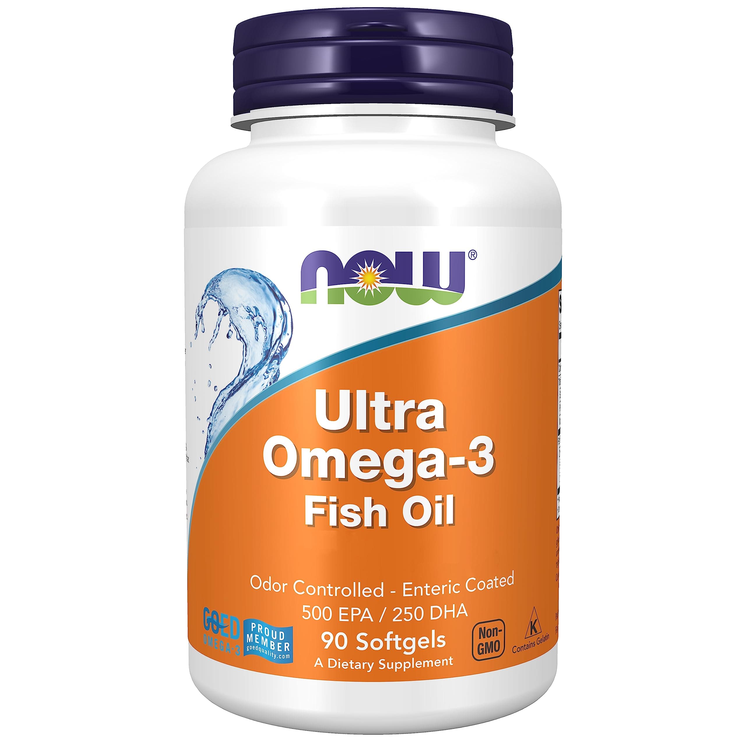 Now Foods, Ultra Omega-3 (EPA and DHA), 90 Capsules, Lab-Tested, Gluten Free, Non-GMO