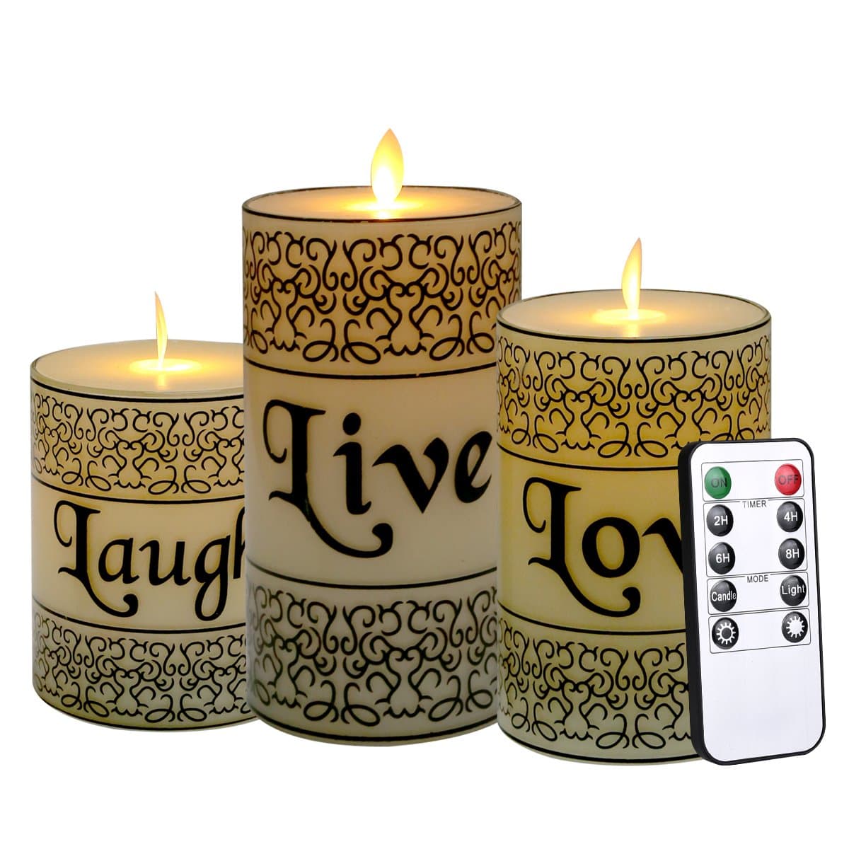 3 PCS LED Candle Tea Light Flameless Candles with Battery-Operated,Realistic Dancing Mood Candles and Equipped with 10 Key Remotes Control for Party,Home,Christmas and Wedding Decorations