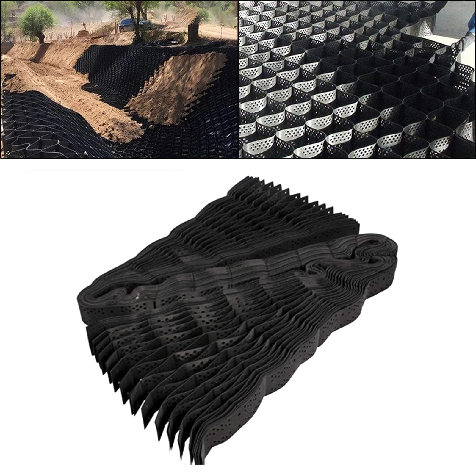 TONGMO Geogrid Gravel Grid 9x17 ft, 2 Inch Thick Geocell Ground Grid, Expansion& Foldable Gravel Stabilizer Grid, Gravel Ground Grid for Slope, Subgrade Work, Driveways, Parking Areas...