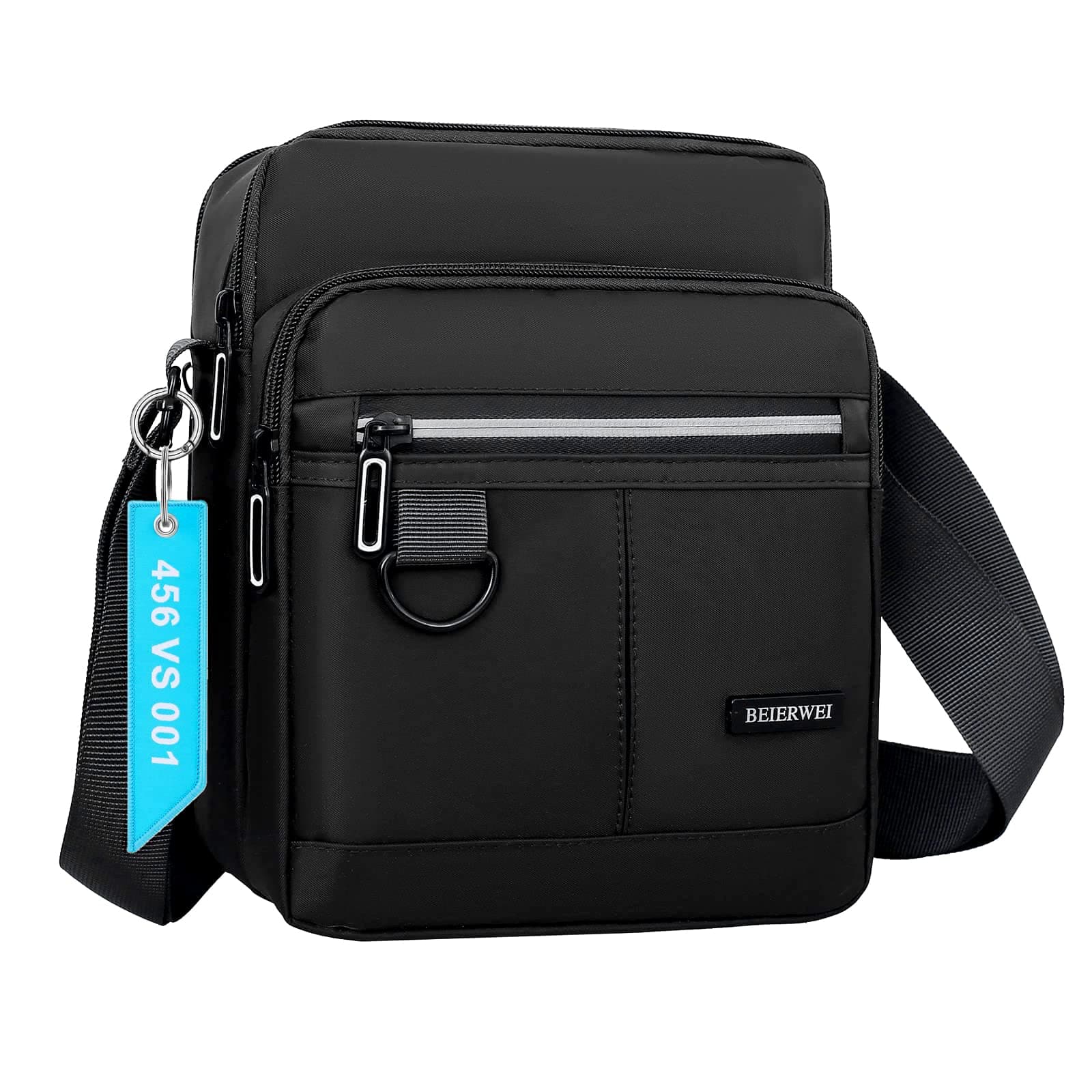 Men's Small Messenger Bag Waterproof Shoulder Bag Casual Black Purse Handbag Crossbody Bag Sling Bag for Work School