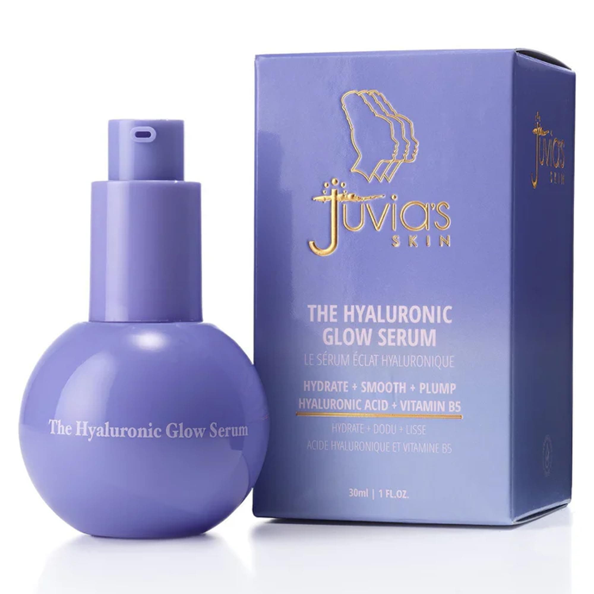Juvia's Place The Hyaluronic Glow Serum, 1 fl oz, Hydrate, Smooth, Plump, Glow, Vitamin B5, Firm, Retain Moisturize, Reduce Fine Lines and Wrinkles