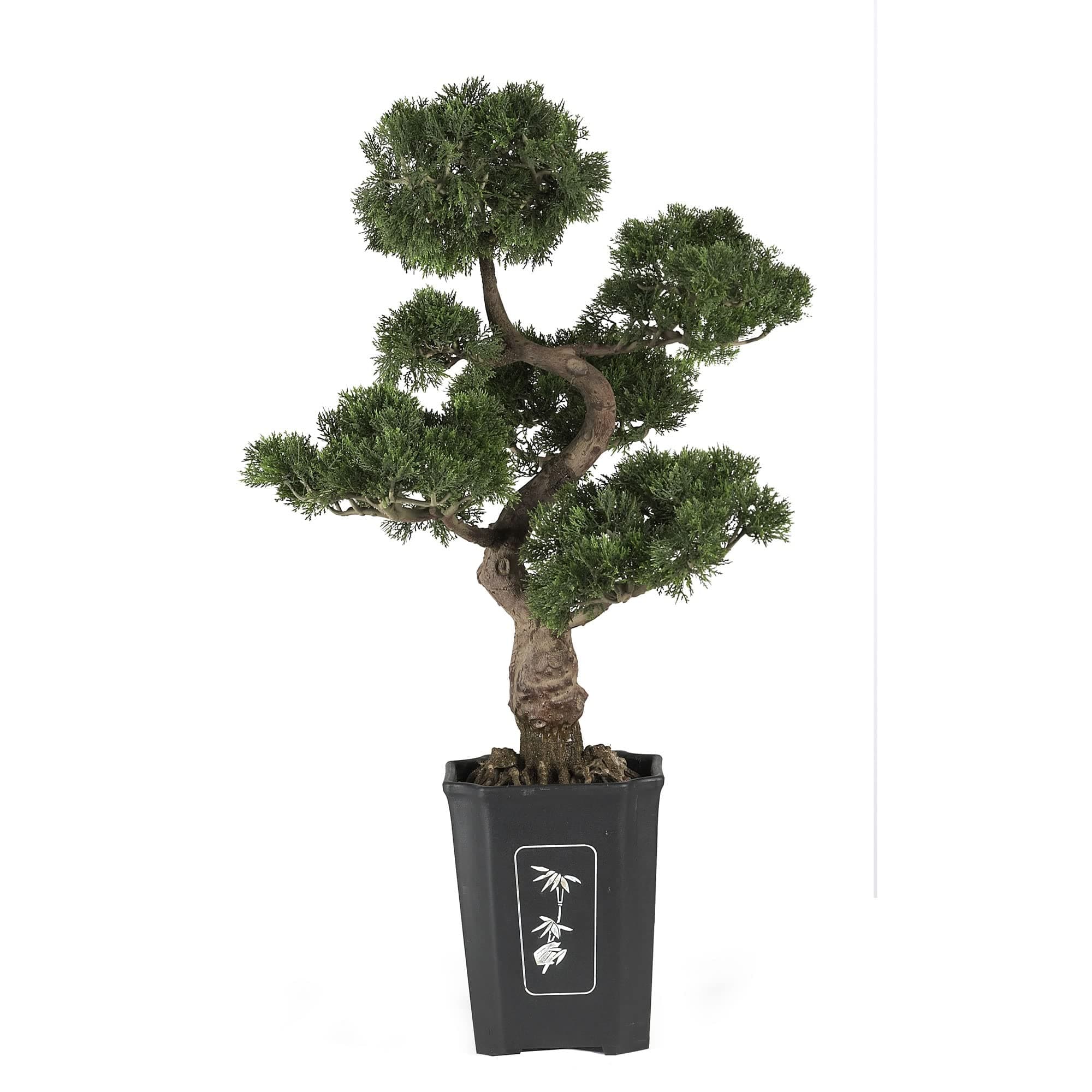 Nearly Natural 4100 Cedar Bonsai Tree, 36-Inch, Green