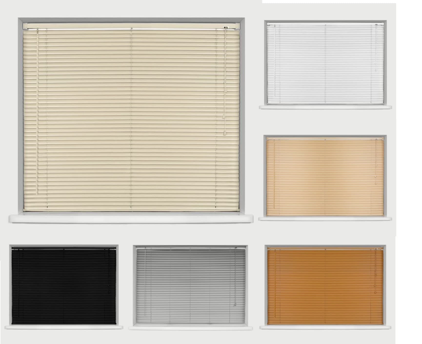 Ruby Deals PVC Window Venetian Blind Blinds Easy Fit Curtains Trimmable Fittings Windows Treatment Shutters Twist Open Close (Cream-PVC, 135cm wide (53.14'') x 150cm)