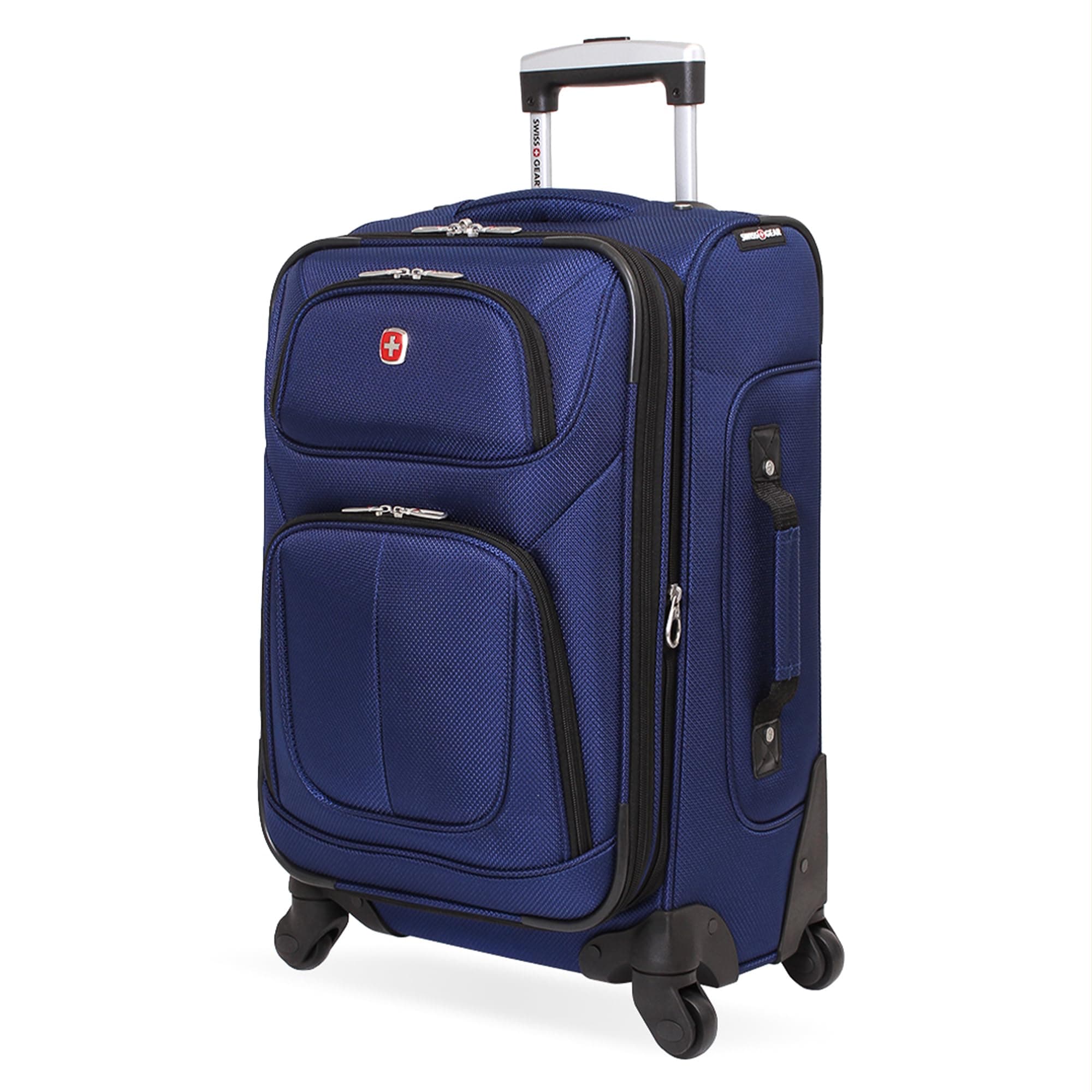 Sion Softside Expandable Spinner Luggage Durable Lightweight Travel Suitcase, Blue, Carry-On 21-Inch