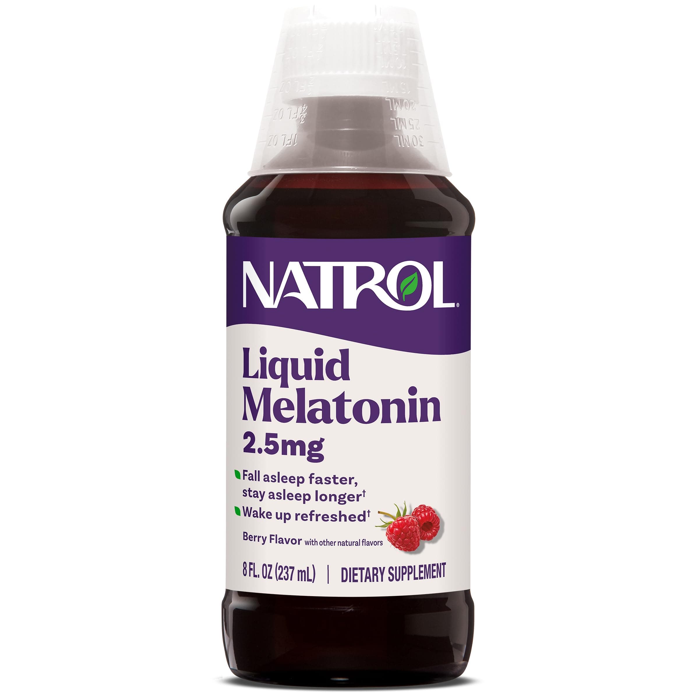 Natrol Liquid Melatonin 2.5 mg, Adult Melatonin Supplement to Fall Asleep Fas...