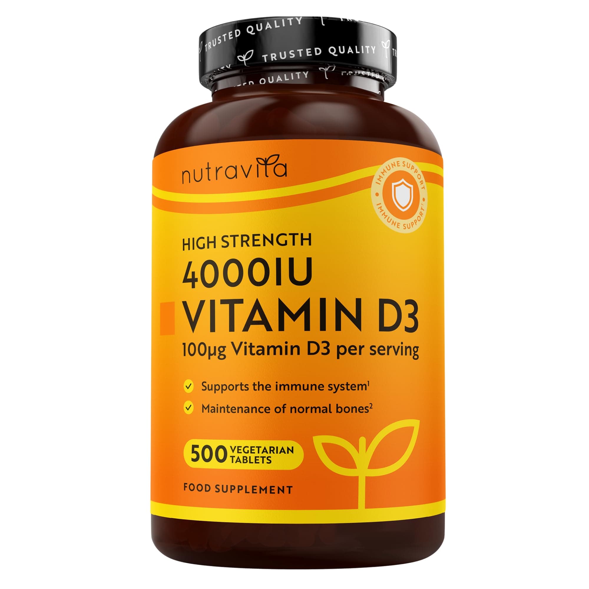 Nutravita Vegetarian Vitamin D 4000 IU, 500 Micro Tablets for 16 Months of Supply, Made in The UK, Hight Strength VIT D3 - Vitamin D3 Supports Your Immune System & Bone Health