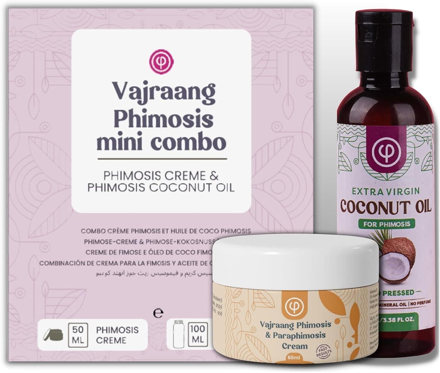 Vajraang phimosis mini combo with Phimosis Creme & Phimosis oil