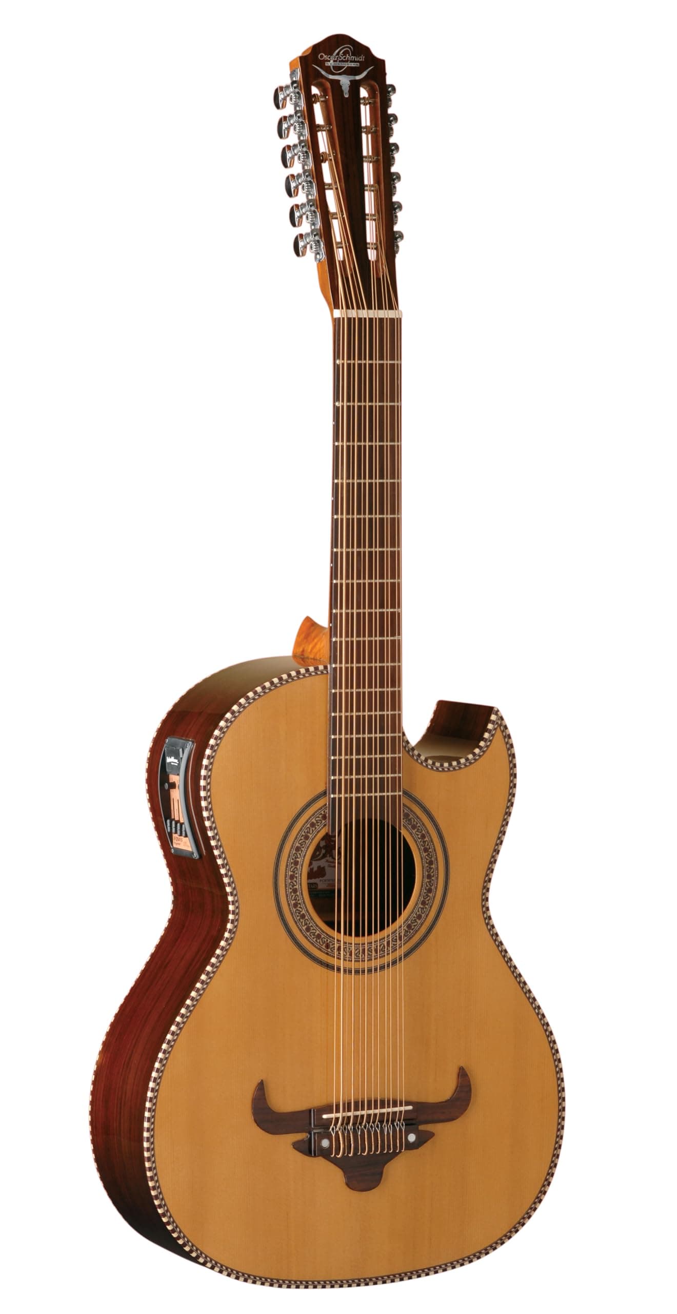 Oscar Schmidt OH52SE Solid Cedar Top Bajo Sexto Acoustic-Electric Guitar with Deluxe Padded Gig Bag