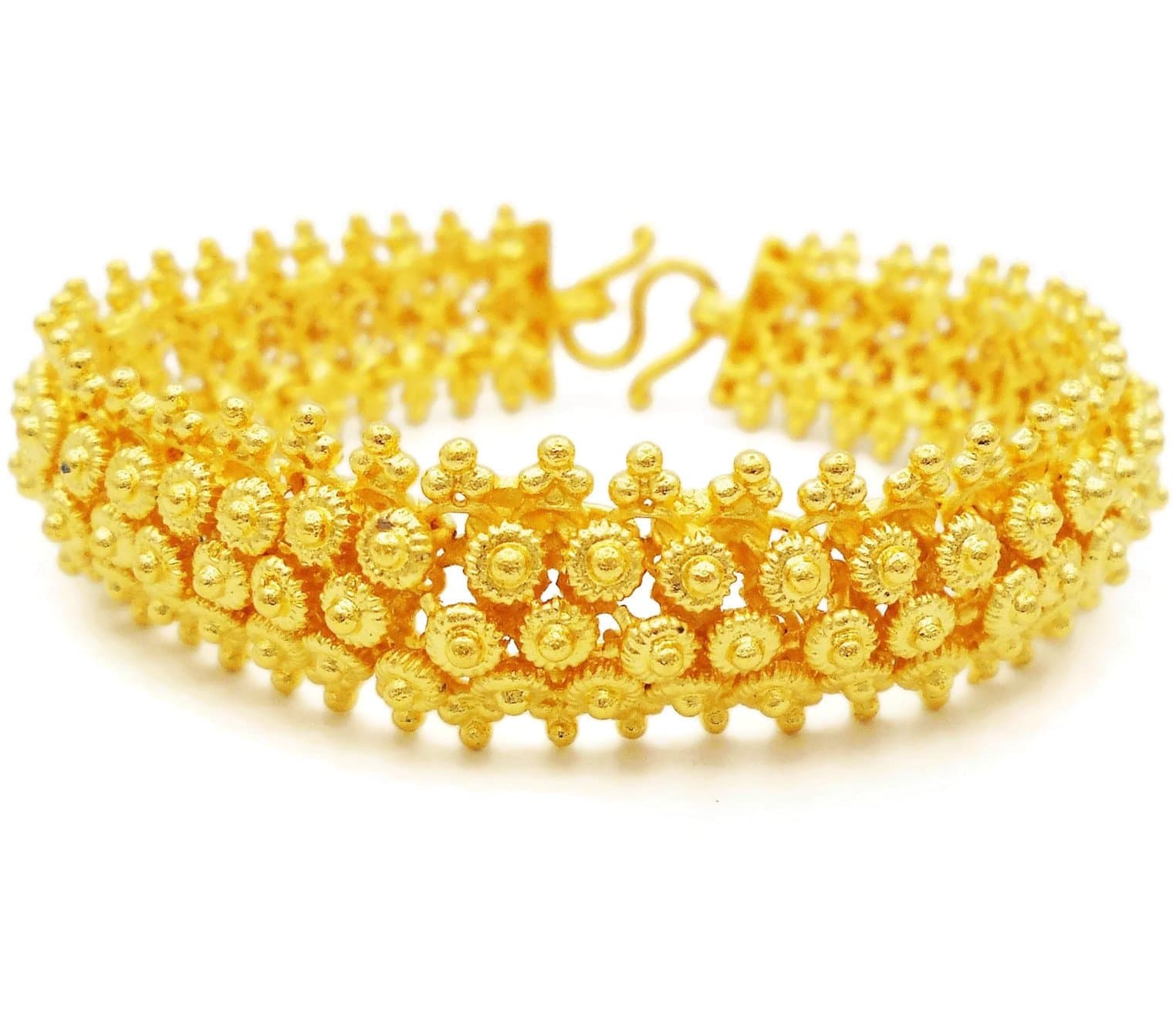 Thai gold JewelryPikun Flower Lai Thai Gold Plated Bangle 22k 24k Thai Baht Yellow Gold Filled Bracelet