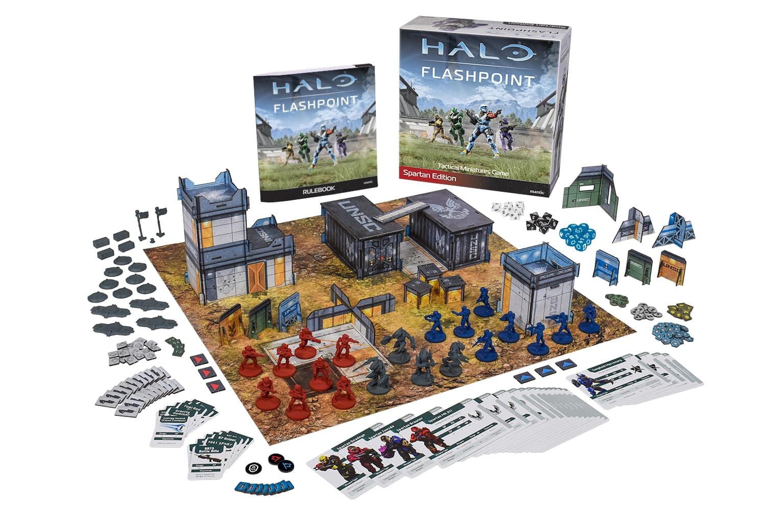 mantic Halo: Flashpoint Spartan Edition Starter Set | 2 Player Tactical Sci-Fi Miniatures Game | Spartans vs Banished with Deluxe Board & Terrain | Larger-Scale Starter Experience