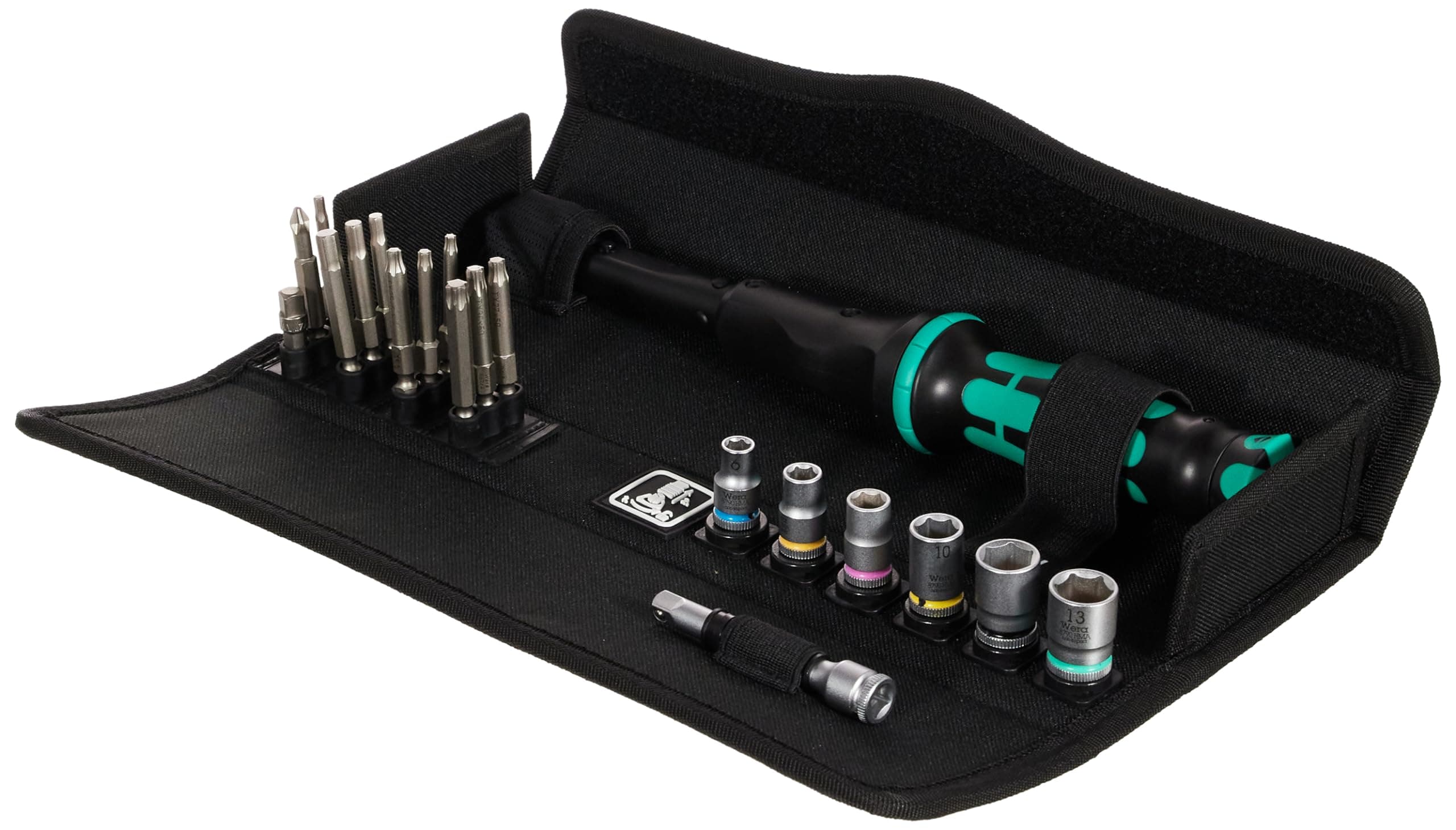 Wera Click-Torque A 6 Set 1 Adjustable Torque Wrench Set, 1/4" Hex Drive, 2.5-25 Nm, 20pc, 05130110001