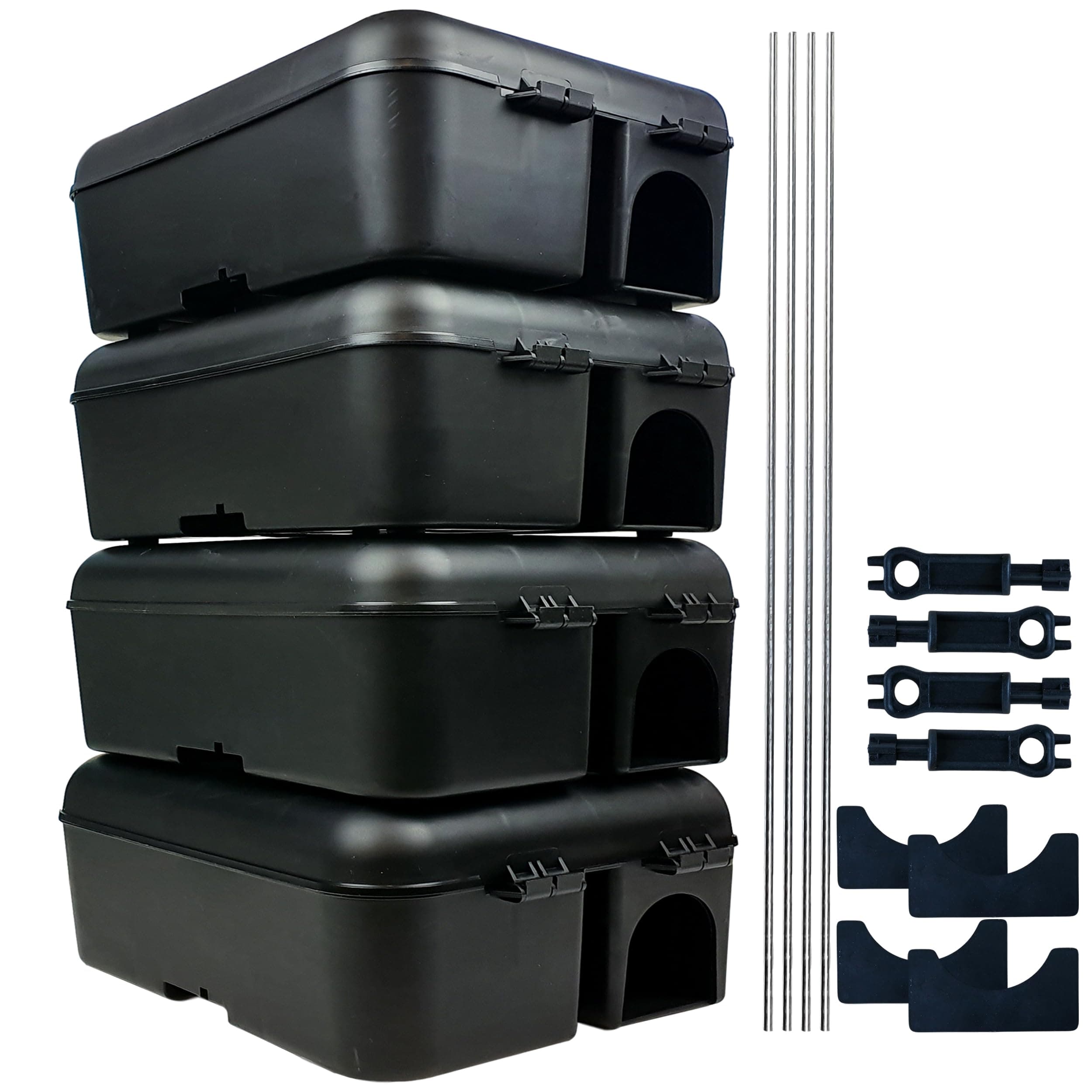 4 x Roshield Tamper Proof Rat Poison Box - Safety Control To Keep Pets And Children Away