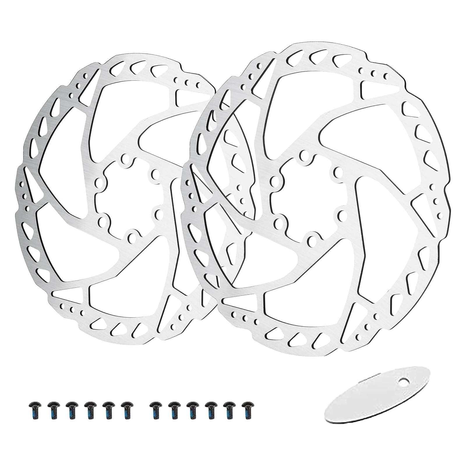 RUJOI 160mm Bike Disc Brake Rotor Set – Front & Rear Stainless Steel Brake Discs with Calipers & Bolts – MTB Parts for Mountain, Road & Hybrid Bikes