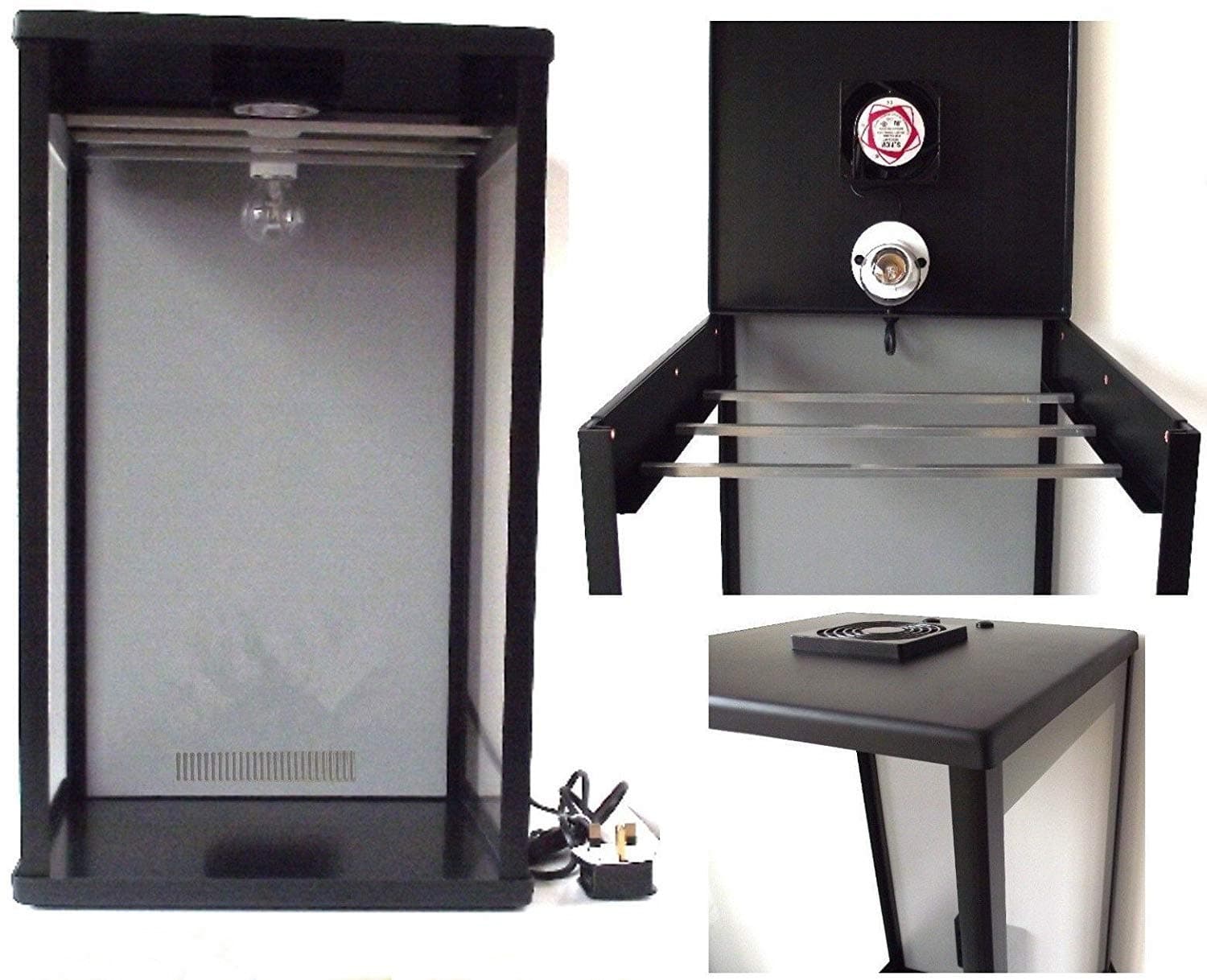 Biltong Maker Biltong Box Beef Jerky Dehydrator Biltong Spice with Grey Back Panel, 100g Free Spice and Light Bulb