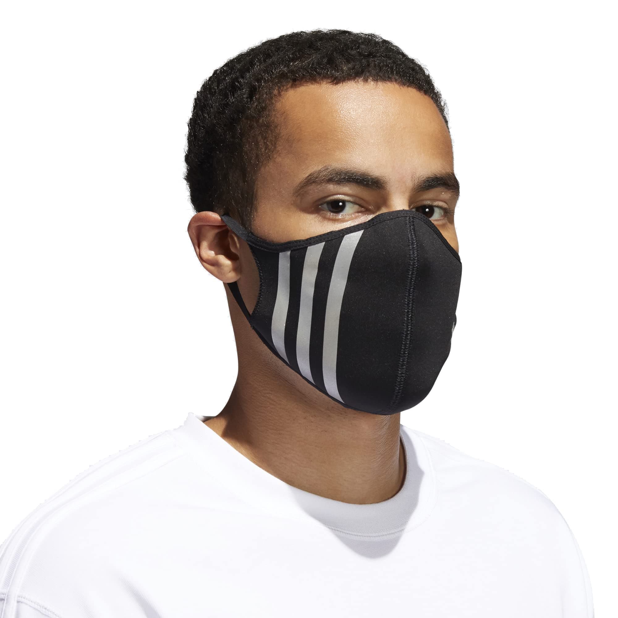 adidas Originals 3-Stripes Men's Sport Face Cover, 3-Pack, Black (Medium)