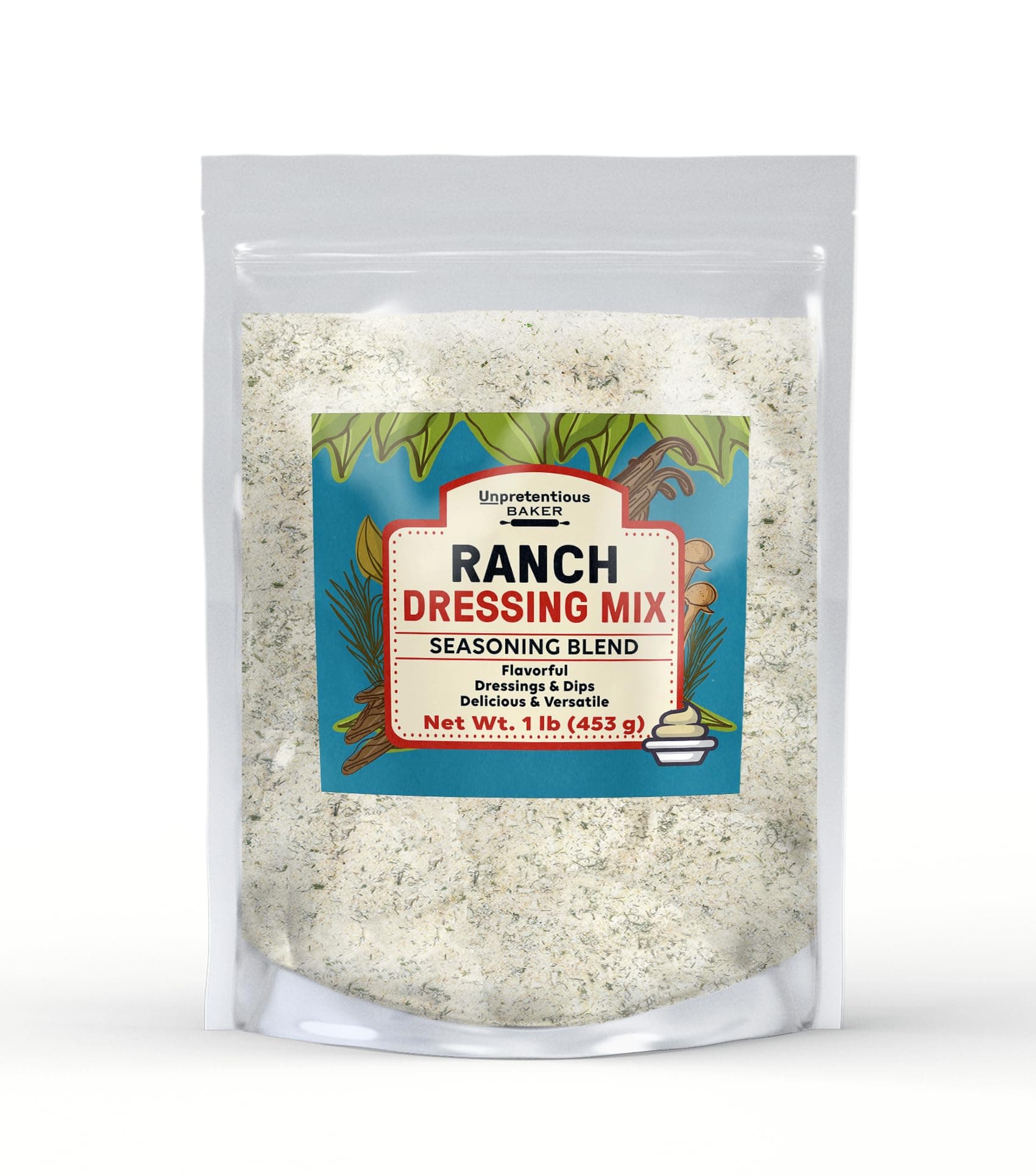 Unpretentious Ranch Dressing Mix, 1 lb, Dips & Dressings, Powder Mix, Seasoning Blend (1 Pound)