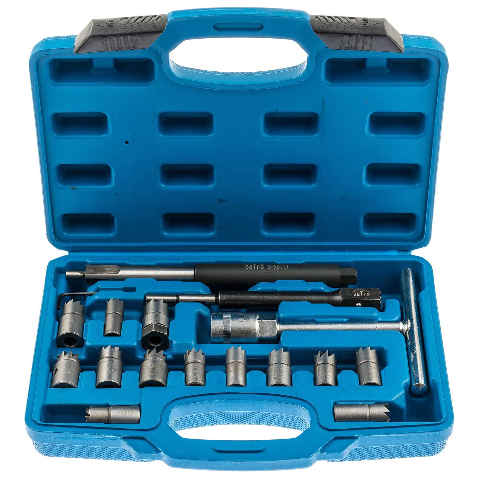 SATRA Injector Seat Cutter Cleaner CDI 16PC Diesel Injector Tool Carbon Remover